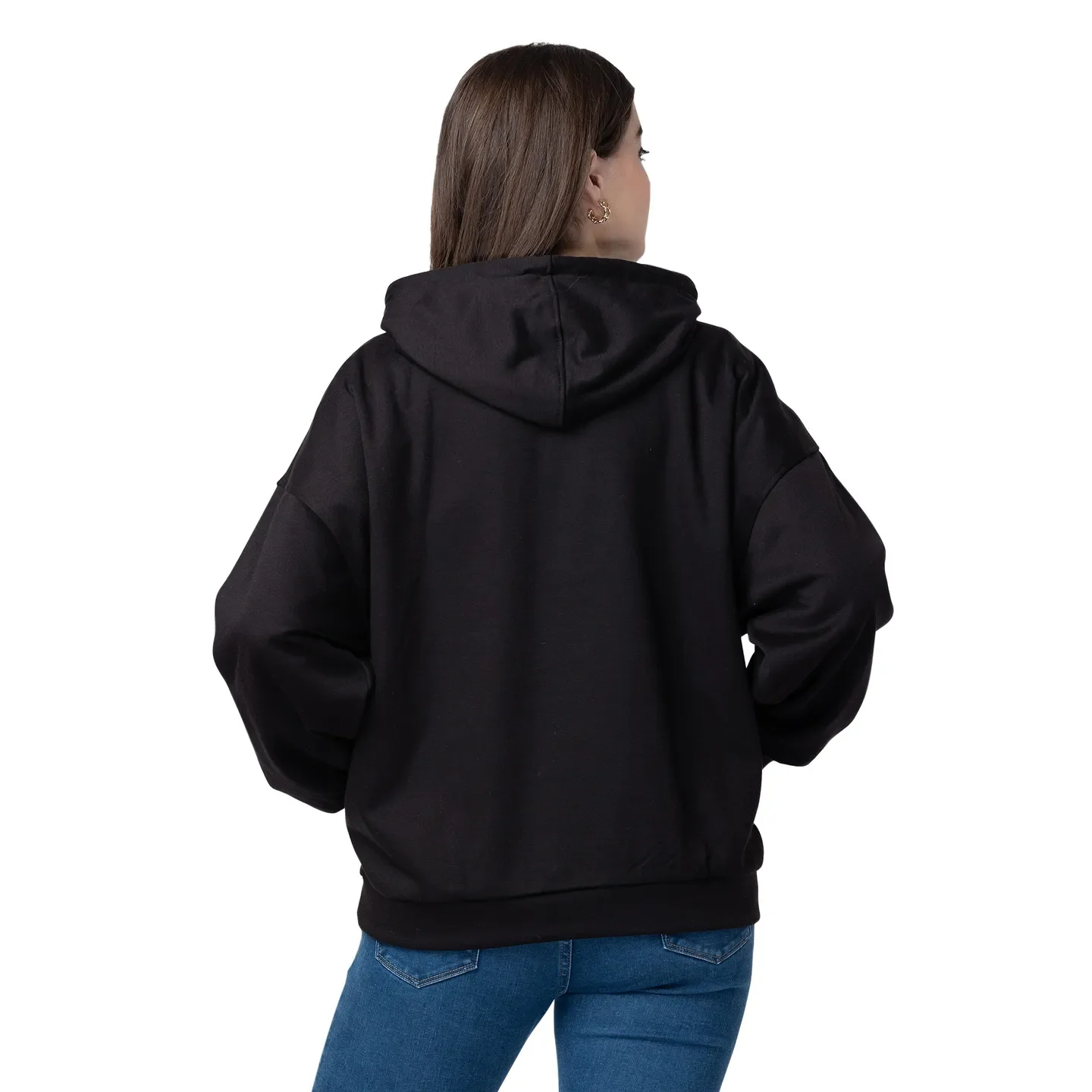 Black Long Sleeve Women's Hoodie By Being Human Clothing - Image 3