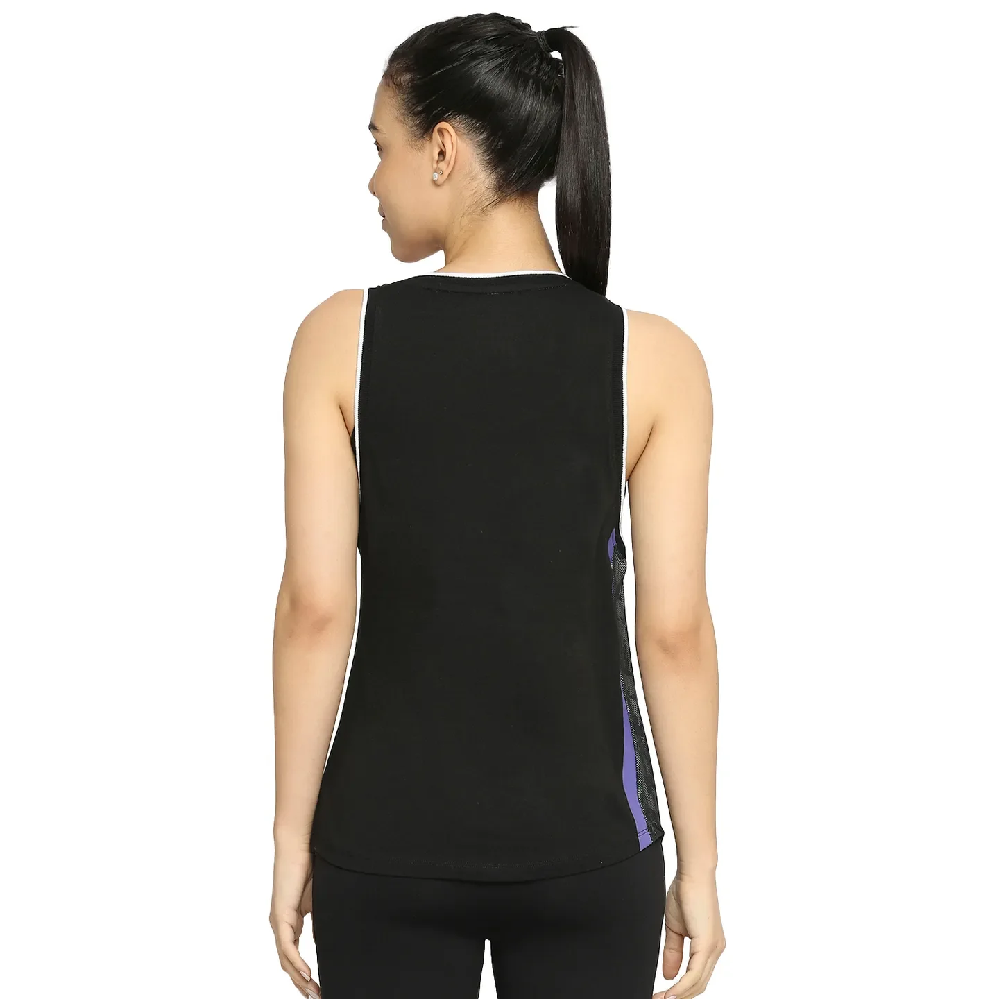 Black Semi Fit Women's Cotton Tank Top By Being Human Clothing - Image 4