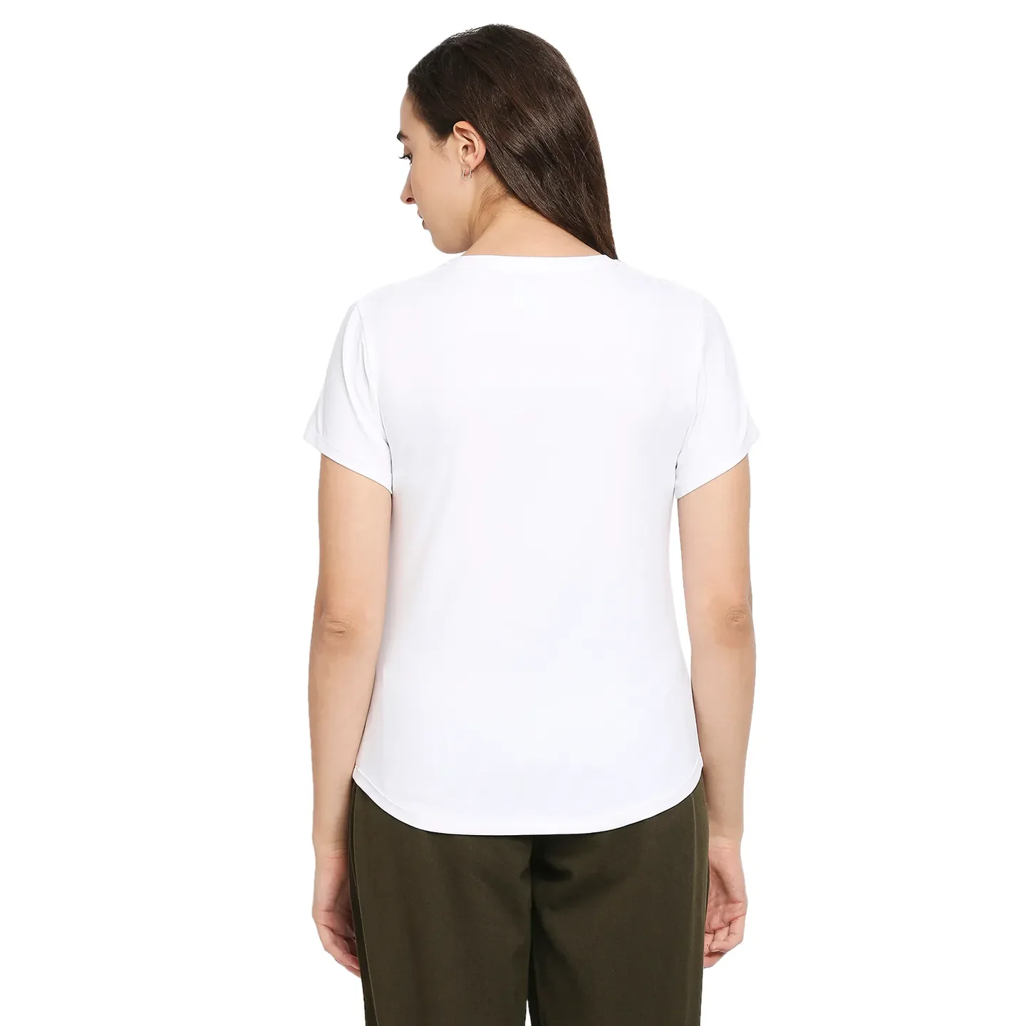 White Easy Fit Women's Cotton T-Shirt By Being Human Clothing - Image 4