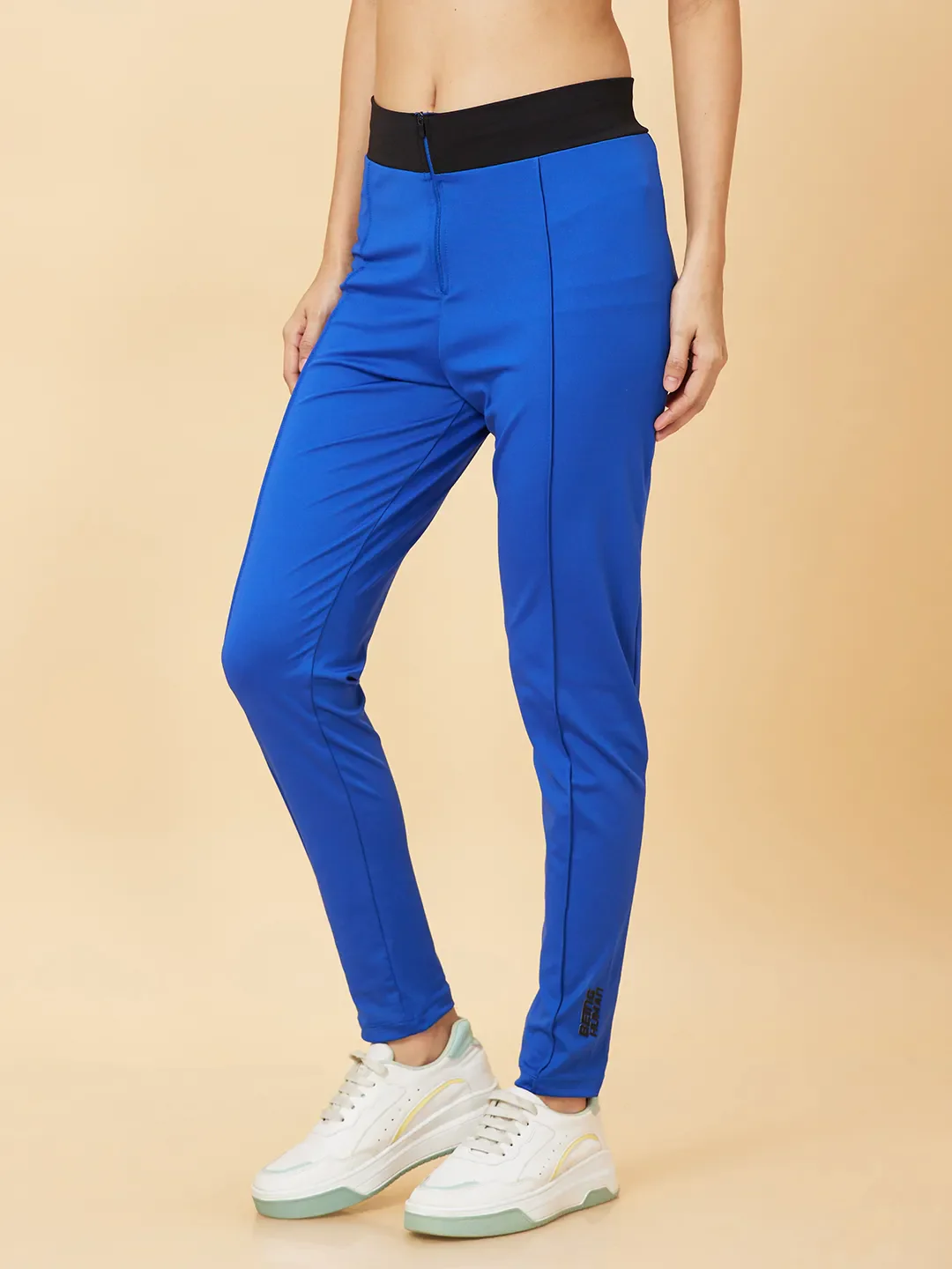 Blue Skinny Fit Women's Leggings By Being Human Clothing - Image 3