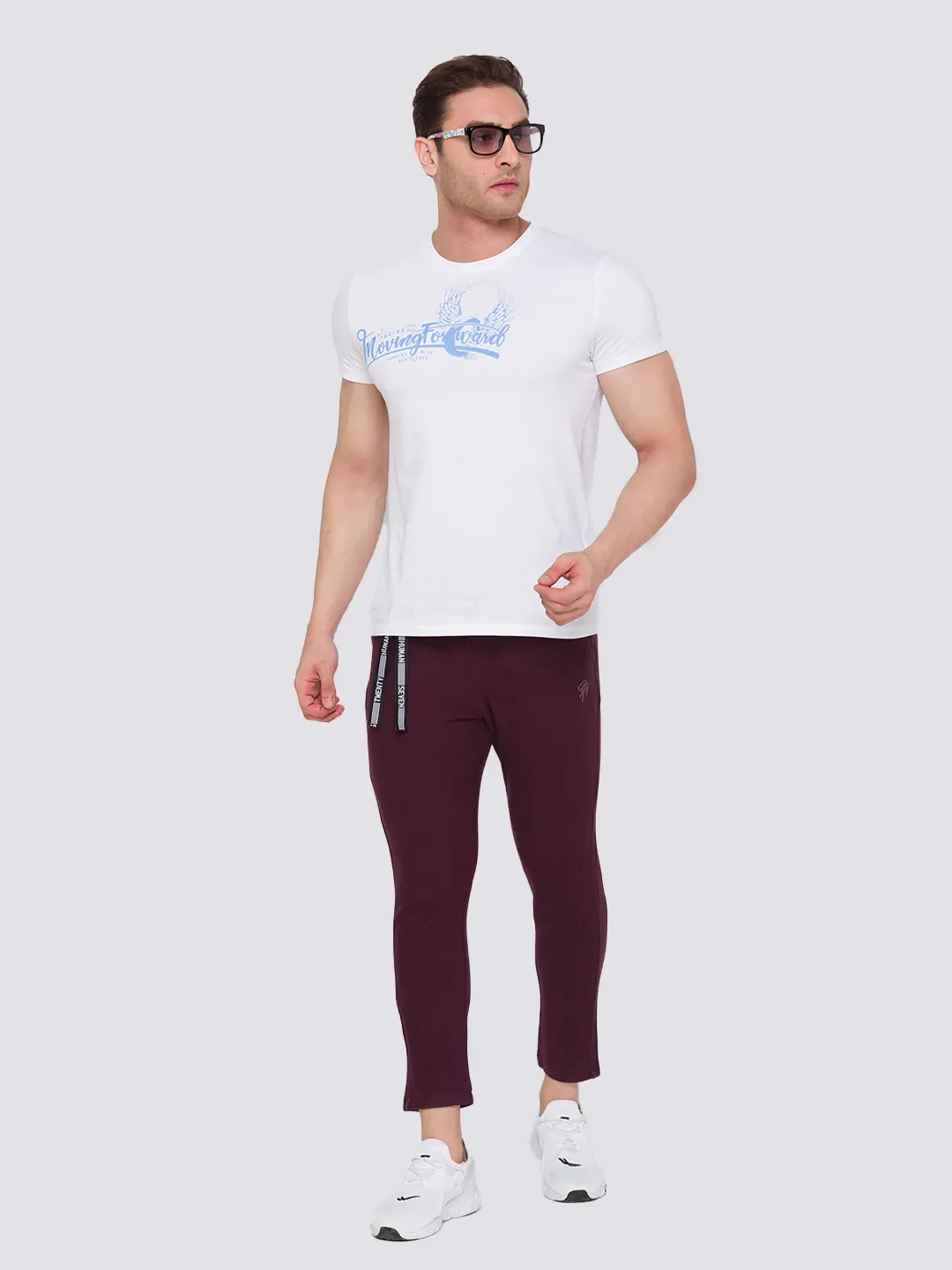 Red Ankle Length Men's Track Pants by Being Human Clothing - Image 6
