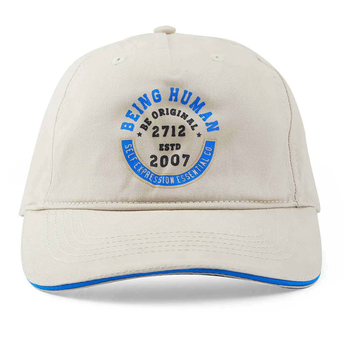 Beige Cotton Unisex Cap by Being Human Clothing