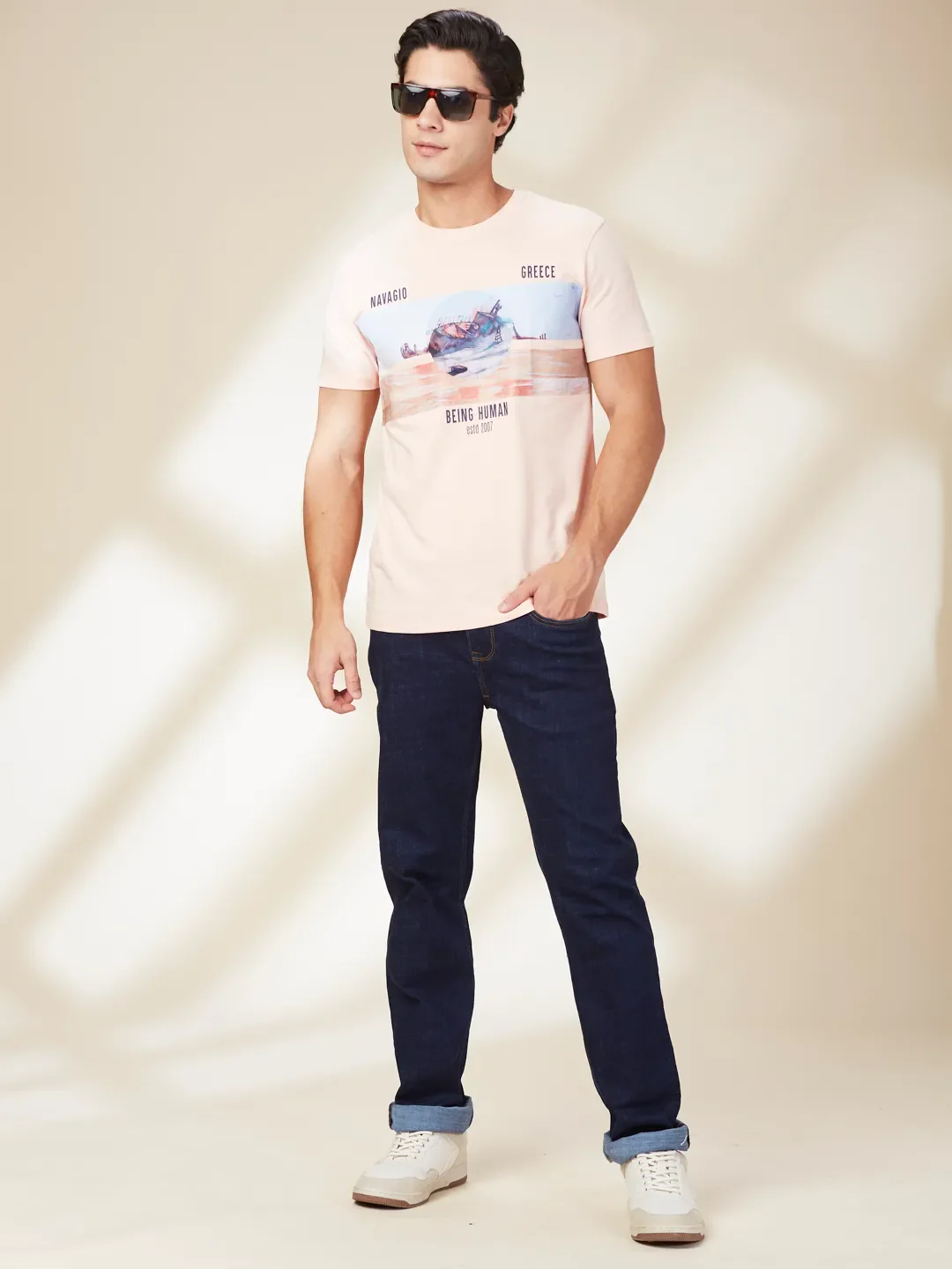 Spanish Villa Slim Fit Round Neck Men's T-Shirt by Being Human Clothing - Image 6