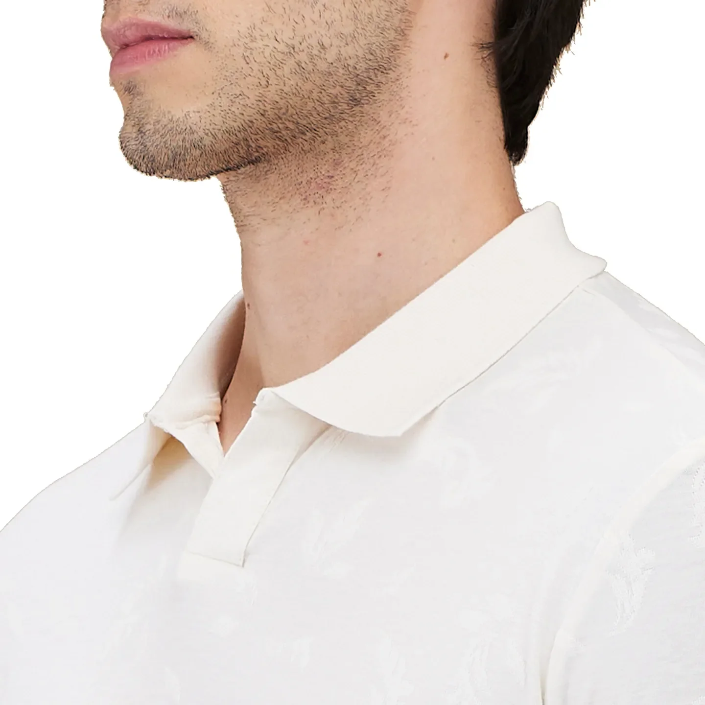 Off White Regular Fit Men's Polo T-shirt by Being Human Clothing - Image 5