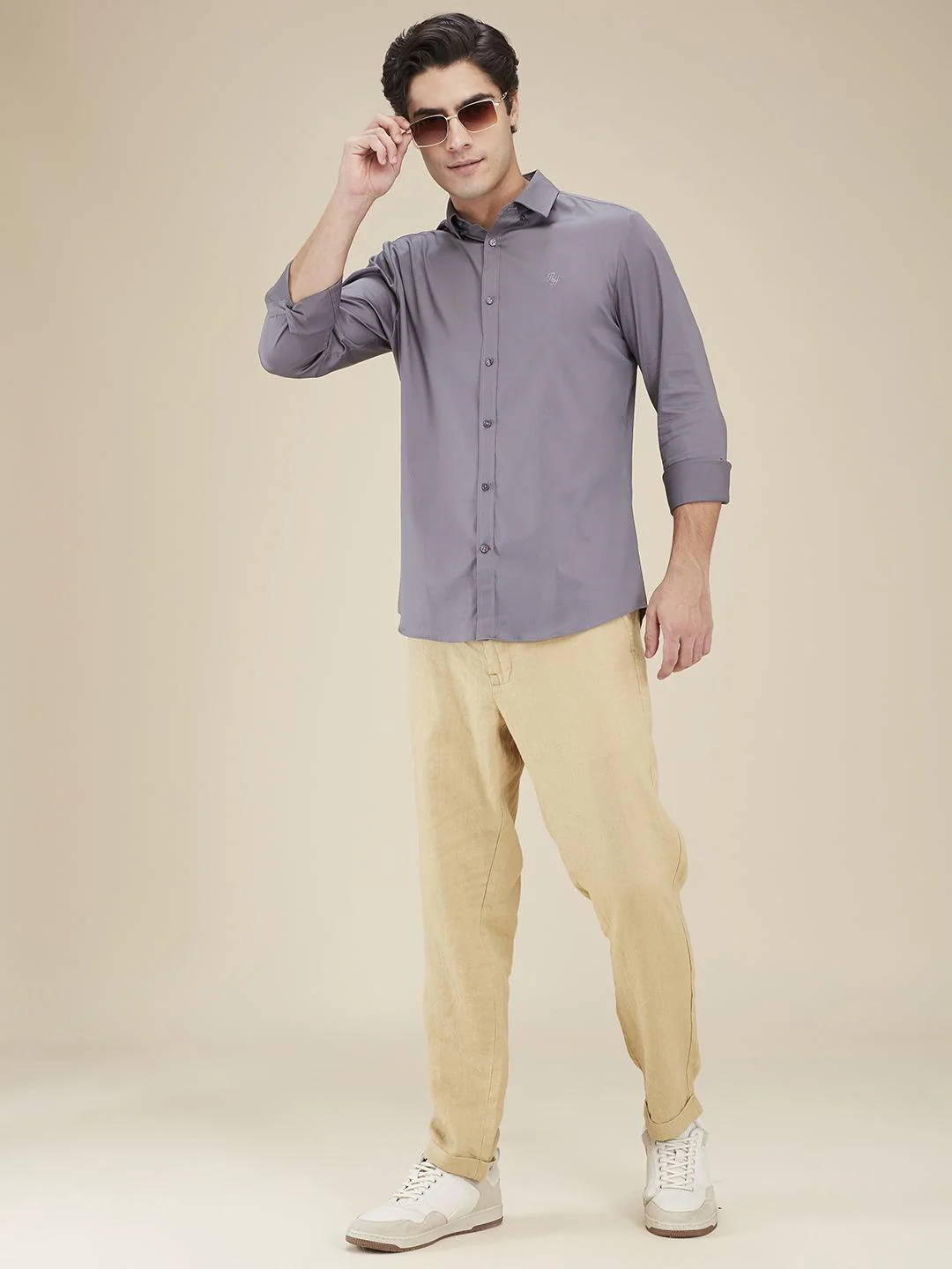Khaki Regular Fit Joggers For Men By Being Human Clothing - Image 5