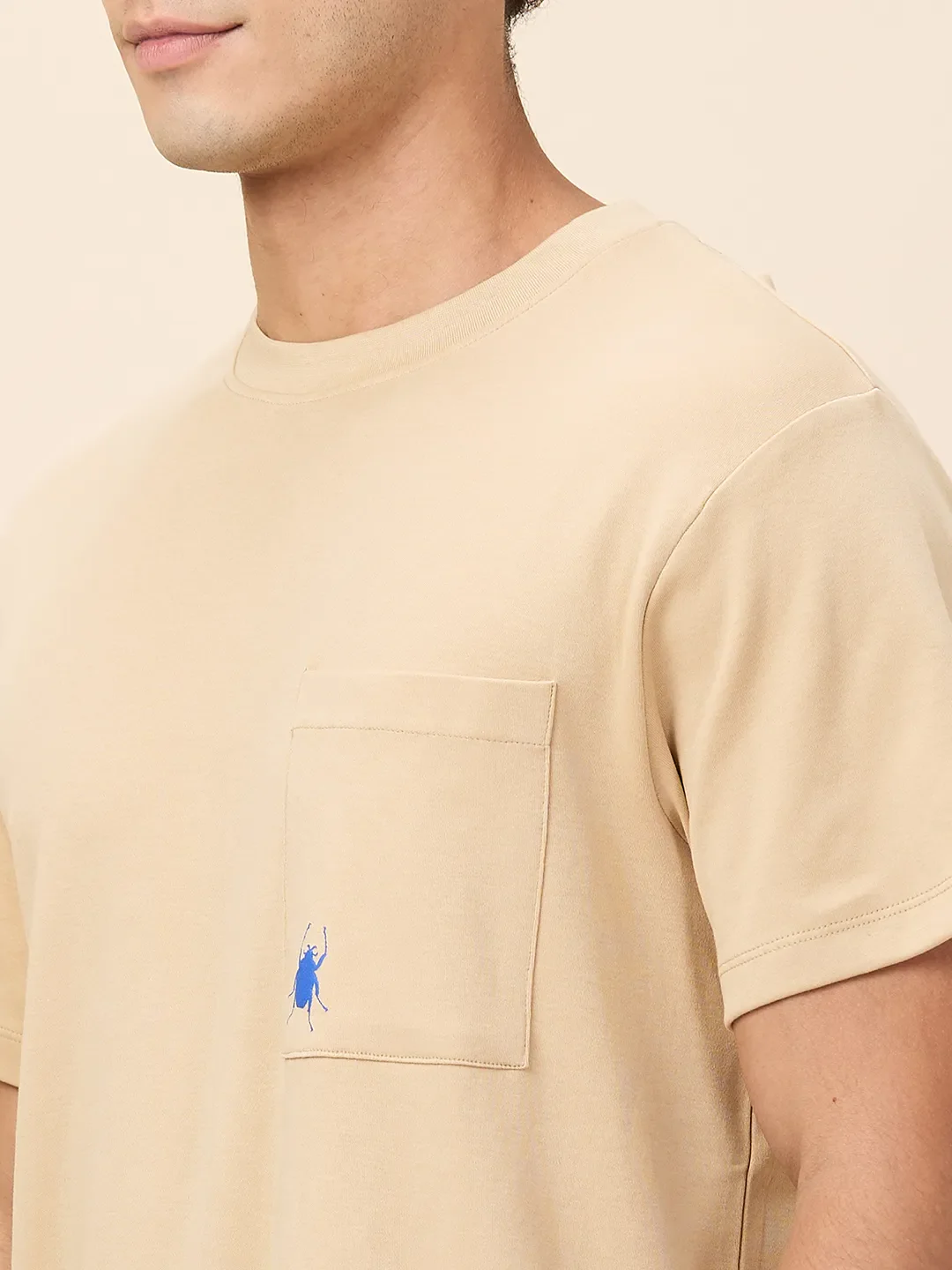 Oat Milk Easy Fit Round Neck Men's T-Shirt by Being Human Clothing - Image 5