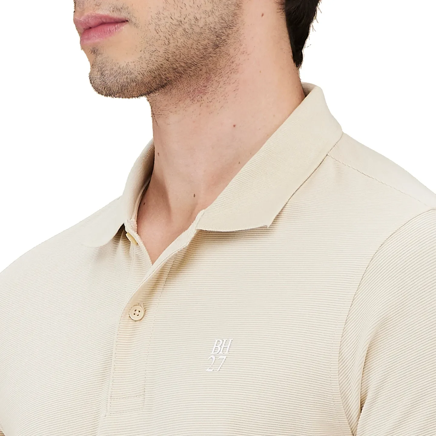 White Regular Fit Men's Polo T-Shirt by Being Human Clothing - Image 5