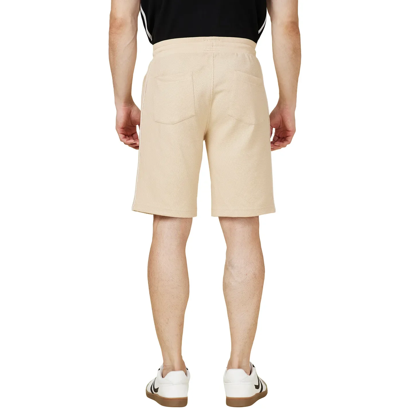 Beige Regular Fit Shorts For Men By Being Human Clothing - Image 3