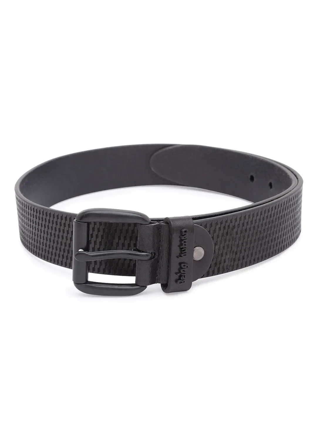Black Leather Men's Belt By Being Human Clothing