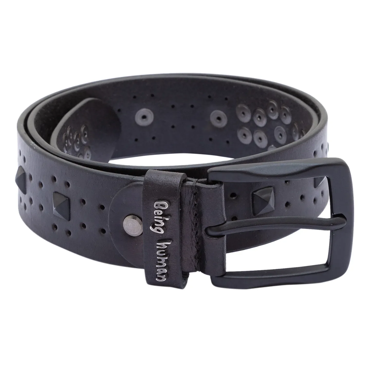 Black Leather Men's Belt By Being Human Clothing