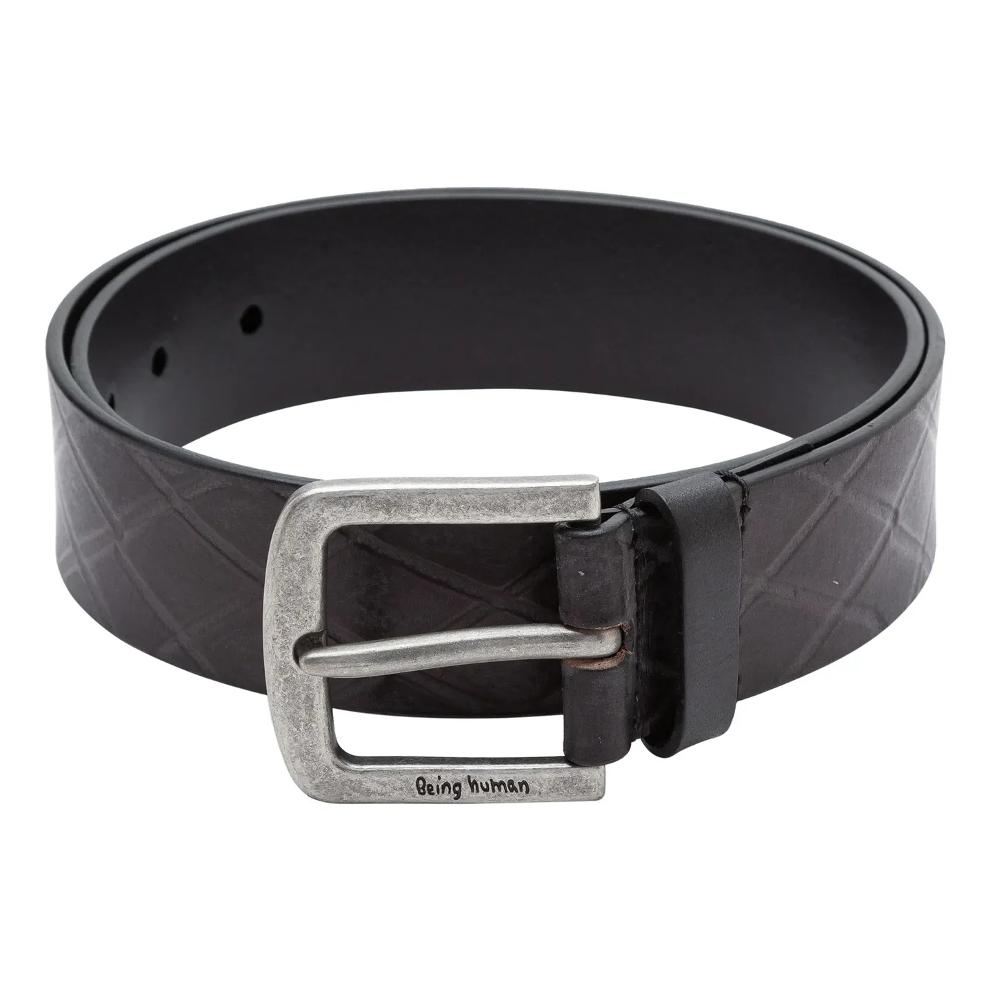 Black Leather Men's Belt By Being Human Clothing
