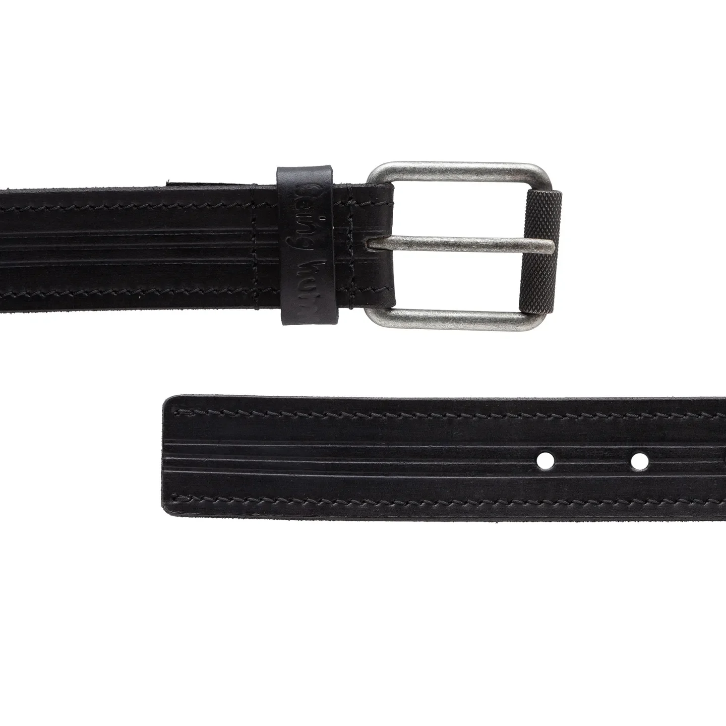 Black Leather Men's Belt By Being Human Clothing - Image 3