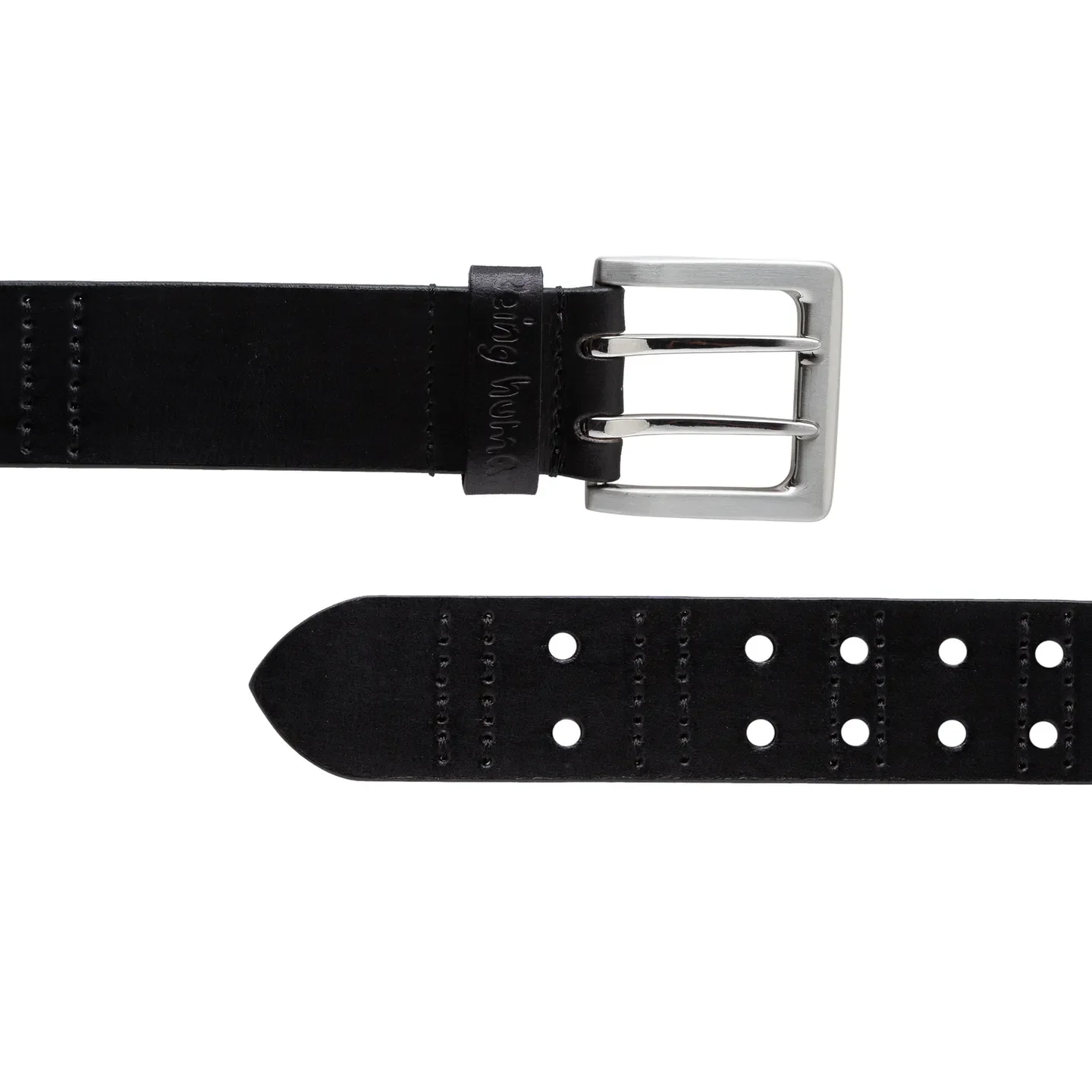 Black Leather Men's Belt By Being Human Clothing - Image 3