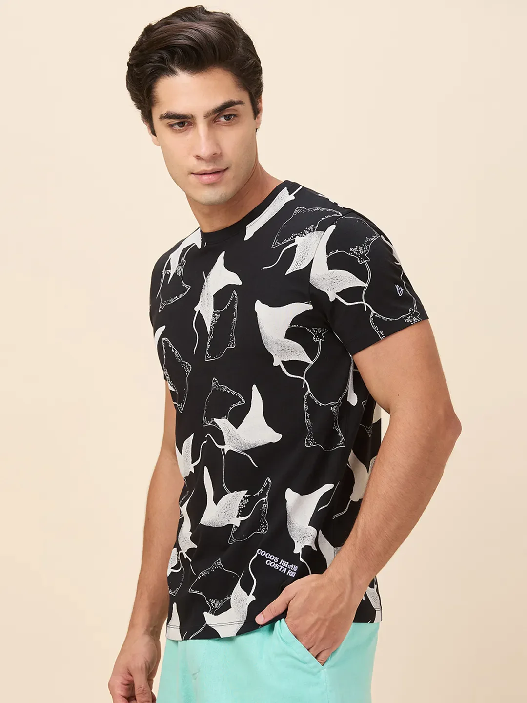 Black Slim Fit Men's Short Sleeves T-Shirt by Being Human Clothing - Image 4