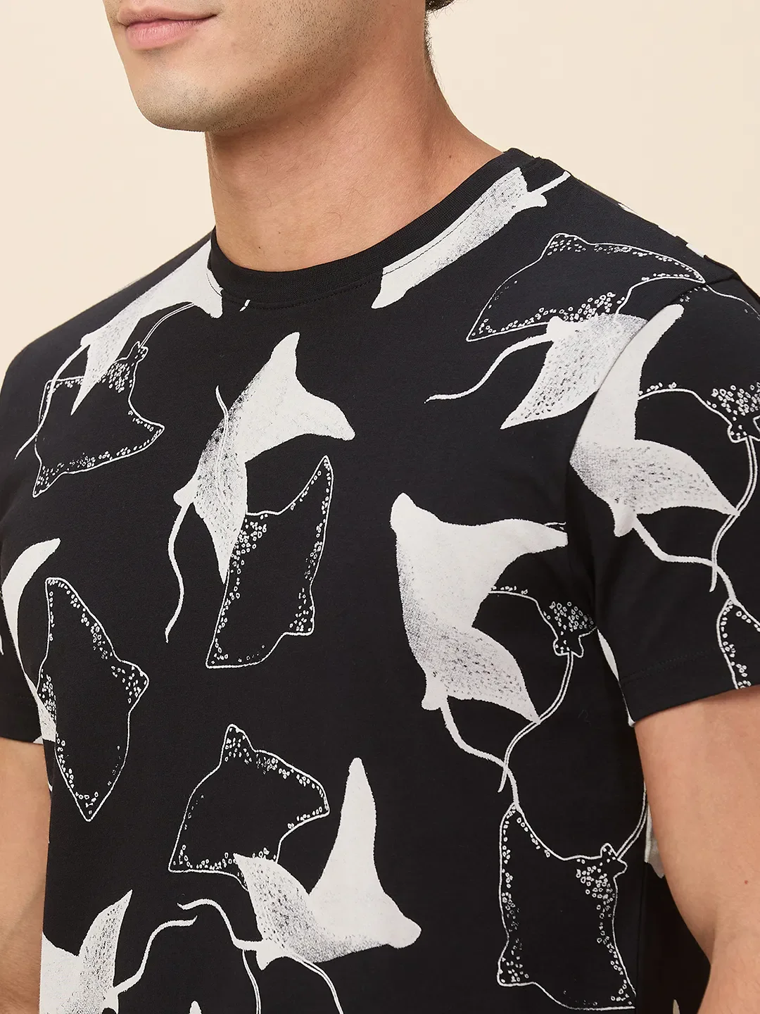 Black Slim Fit Men's Short Sleeves T-Shirt by Being Human Clothing - Image 5
