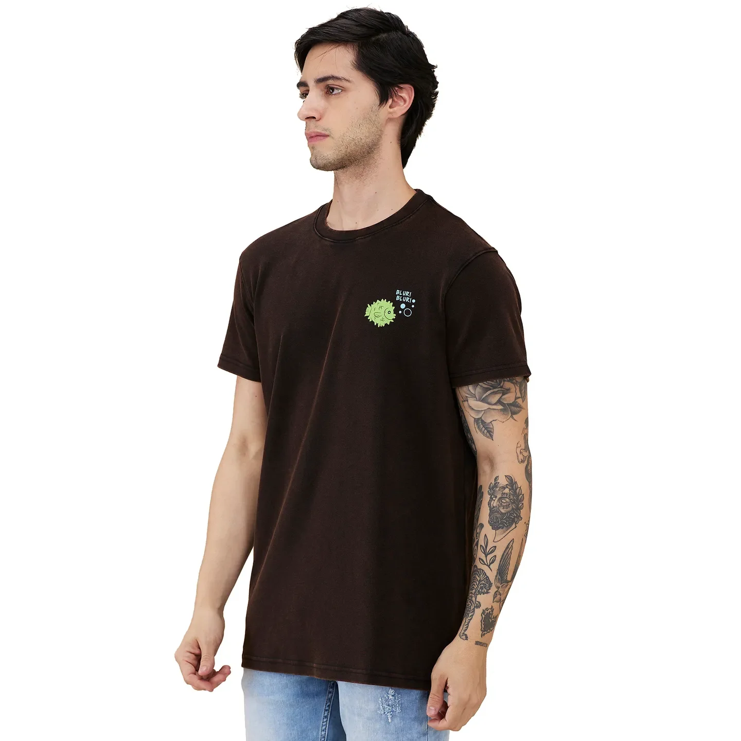 Black Easy Fit Round Neck Men's T-Shirt by Being Human Clothing - Image 4