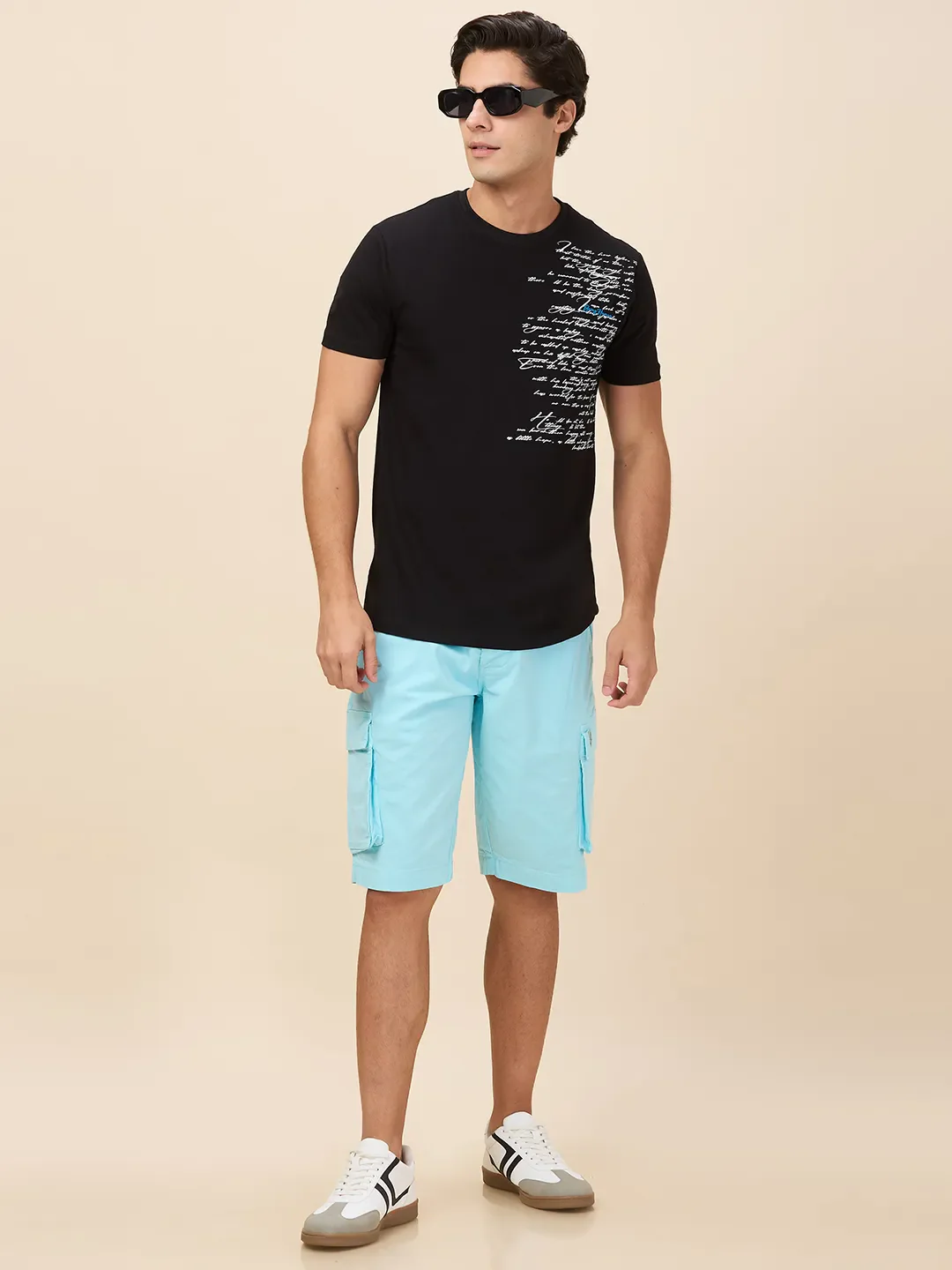 Black Slim Fit Round Neck Men's T-Shirt by Being Human Clothing - Image 6