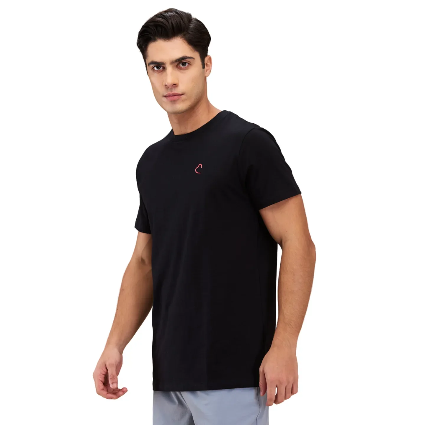 Black Easy Fit Round Neck Men's T-Shirt by Being Human Clothing - Image 4