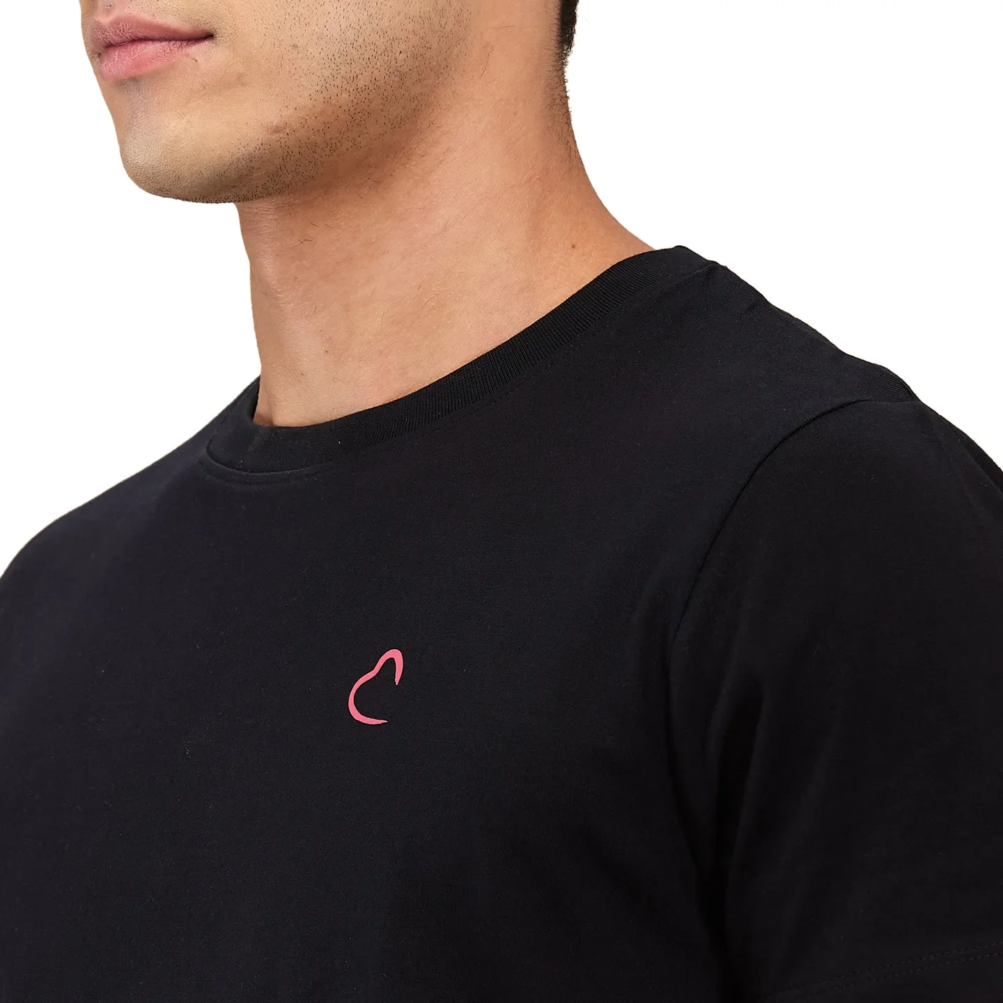 Black Easy Fit Round Neck Men's T-Shirt by Being Human Clothing - Image 5