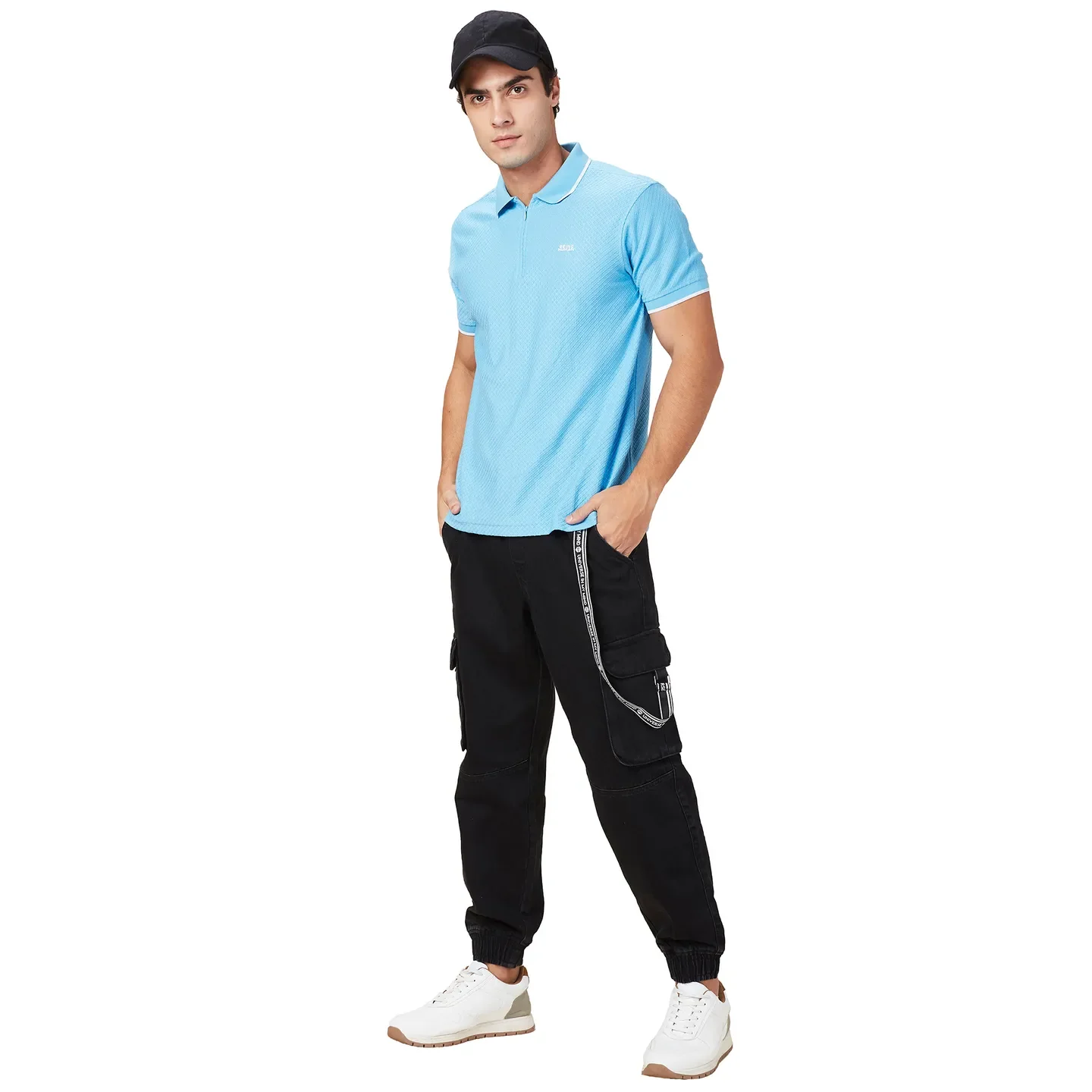 Black Slim Fit Joggers For Men By Being Human Clothing - Image 6