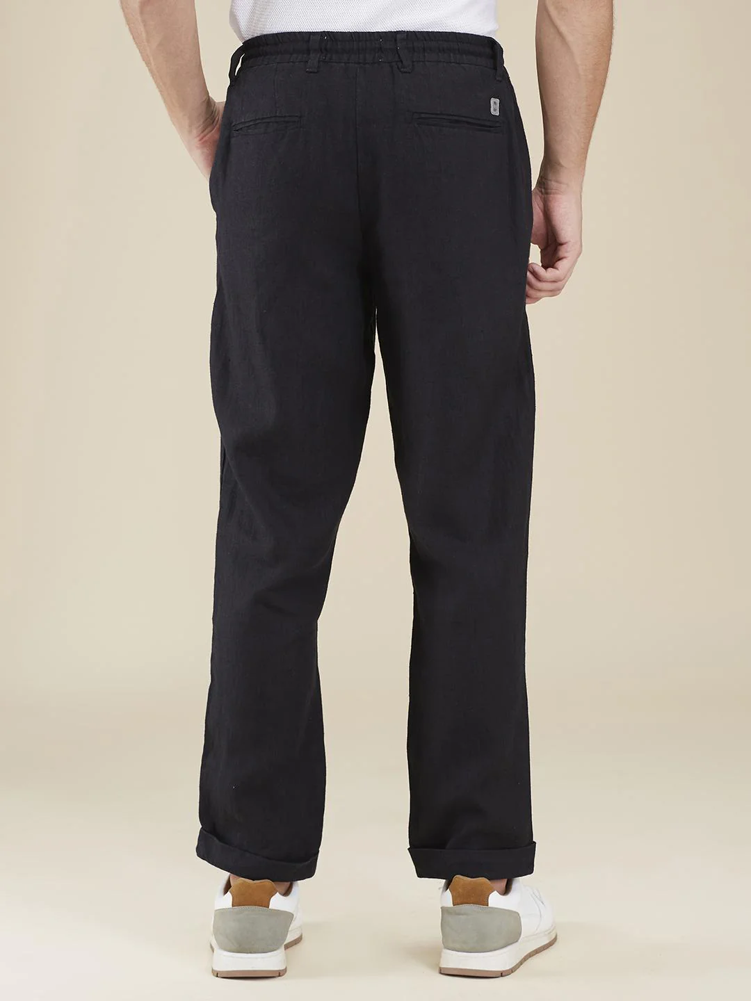 Black Regular Fit Joggers For Men By Being Human Clothing - Image 3