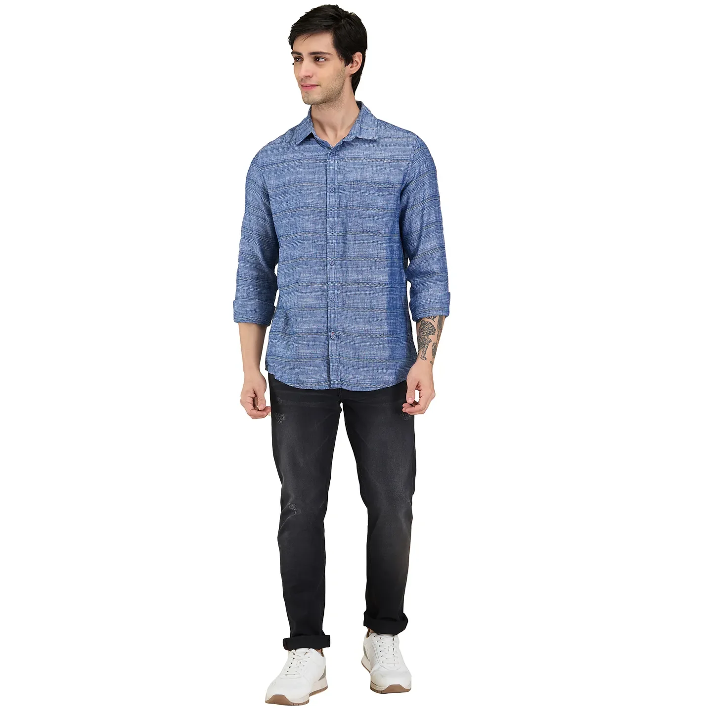 Black Slim Fit Men's Denims by Being Human Clothing - Image 2