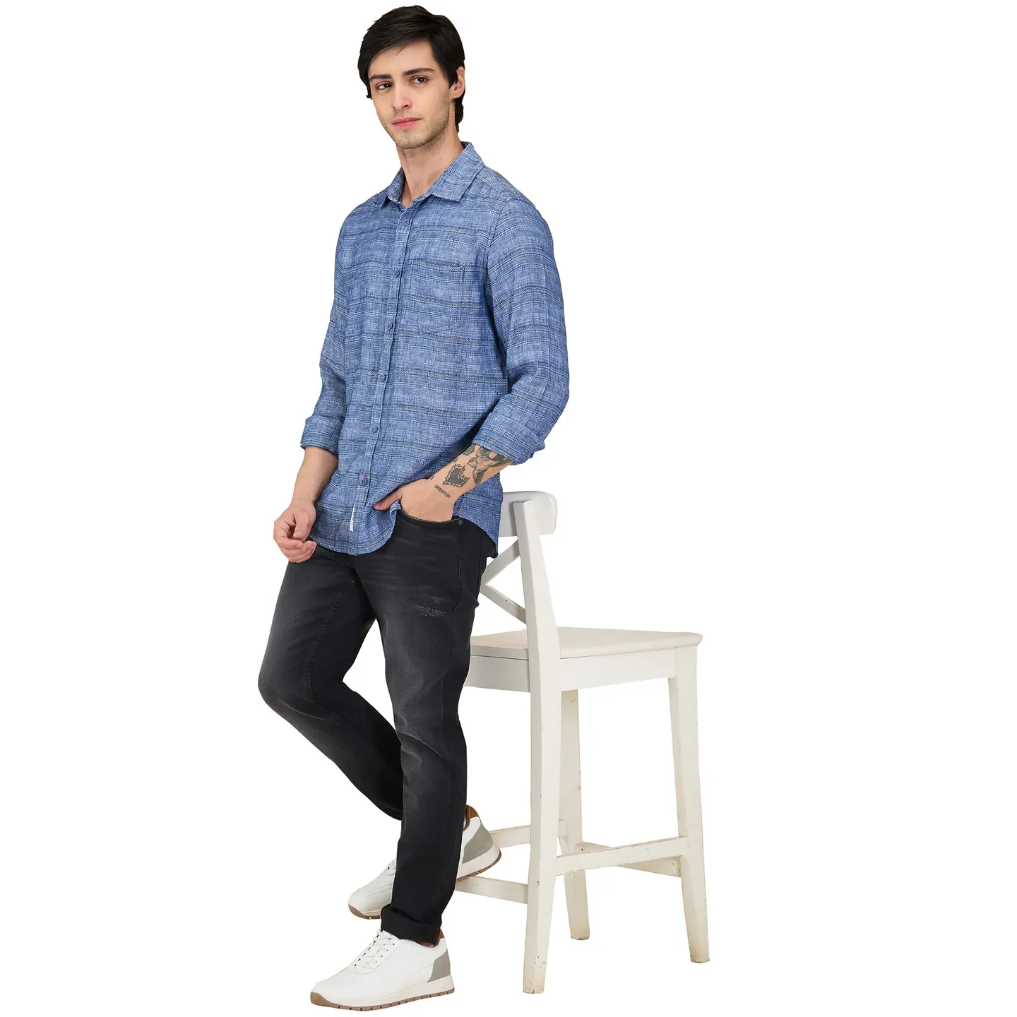 Black Slim Fit Men's Denims by Being Human Clothing - Image 6