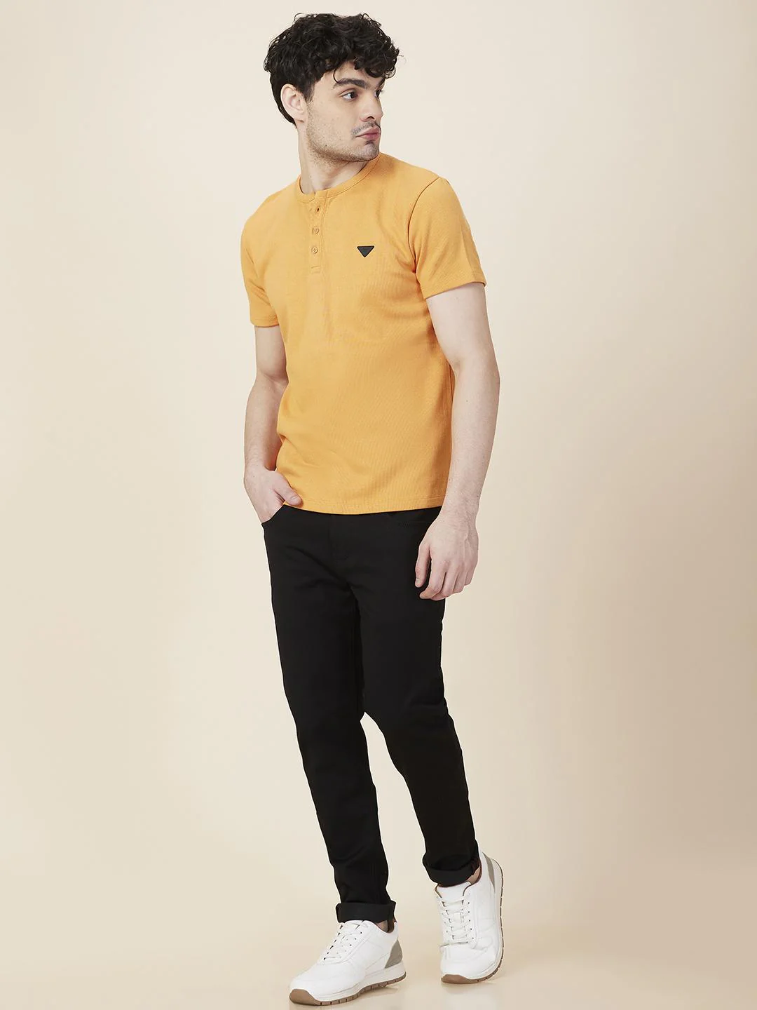 Black Cropped Fit Denims For Men By Being Human Clothing - Image 5