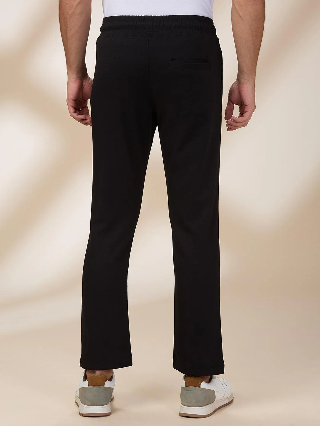 Black Regular Fit Track Pants For Men By Being Human Clothing - Image 3
