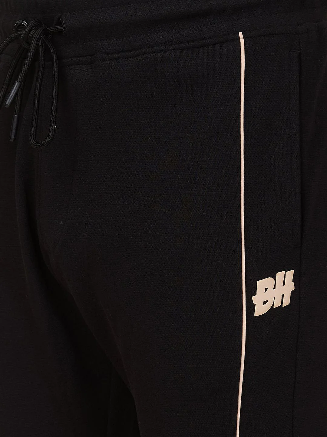 Black Regular Fit Track Pants For Men By Being Human Clothing - Image 4