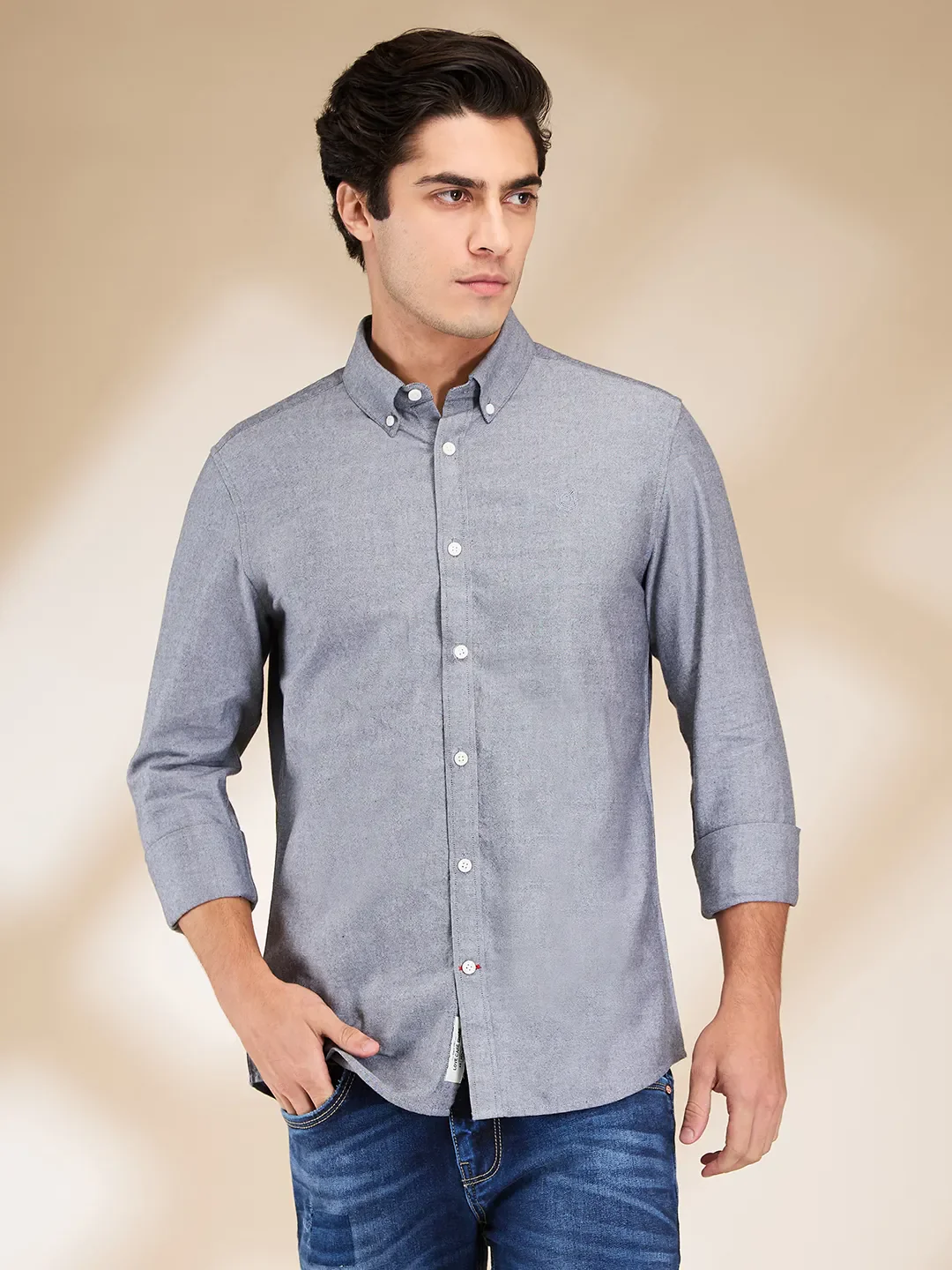 Black Moderno Fit Regular Collar Long Sleeves Men's Shirt by Being Human Clothing