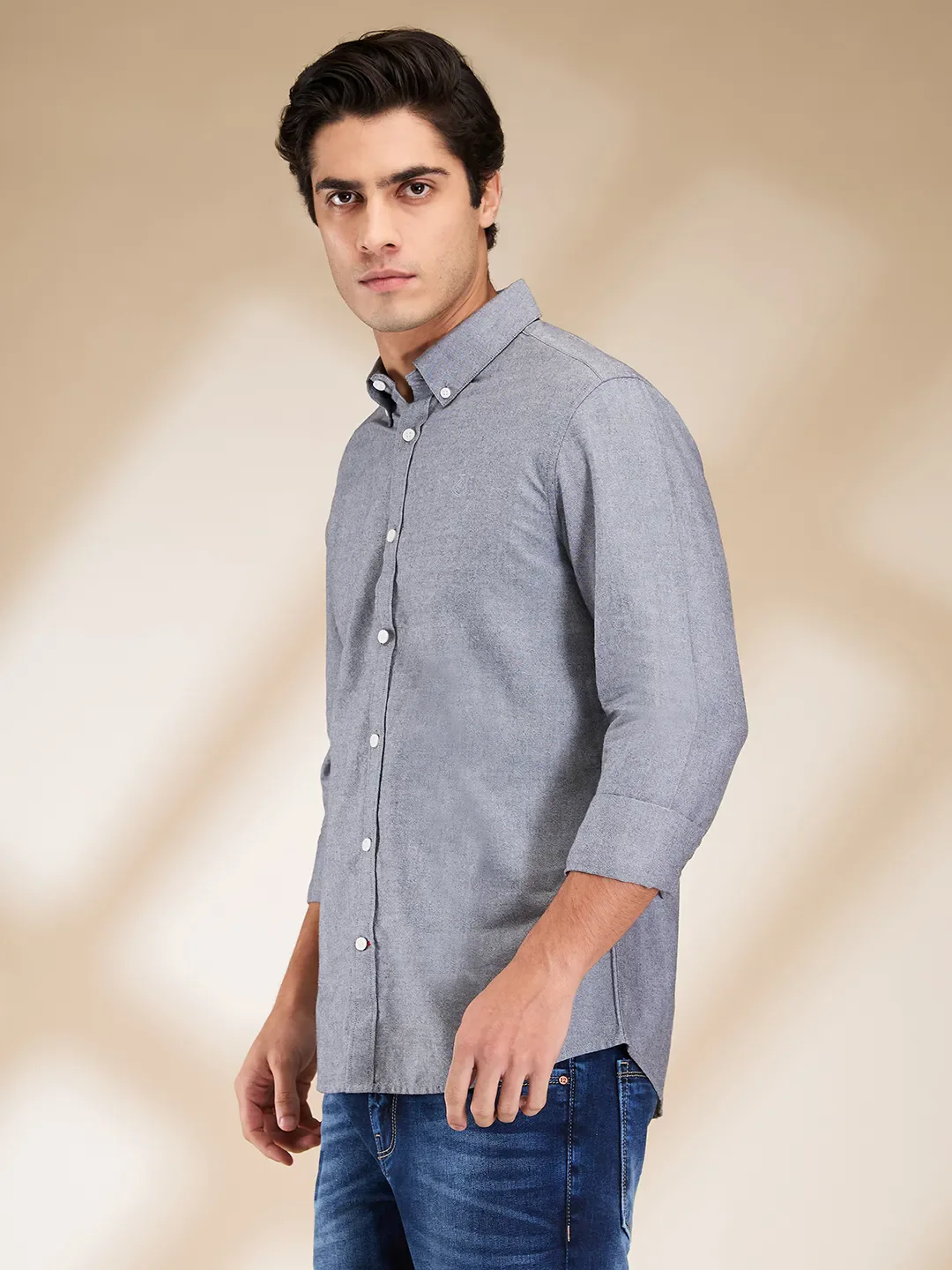 Black Moderno Fit Regular Collar Long Sleeves Men's Shirt by Being Human Clothing - Image 4