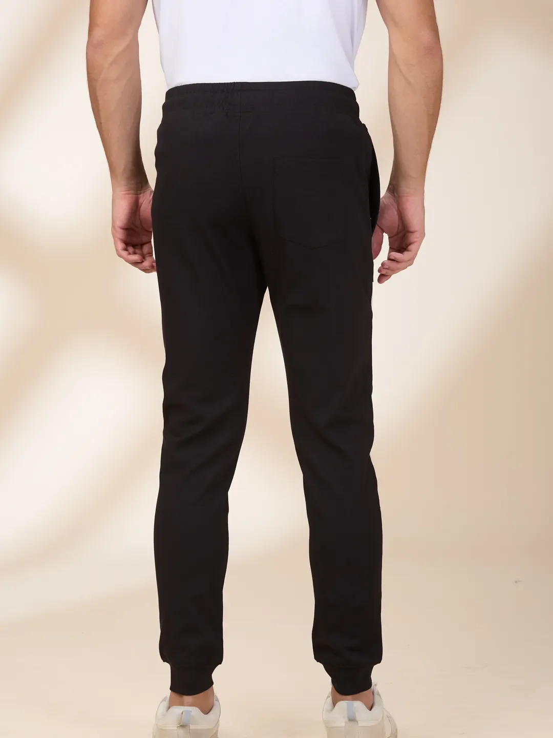 Black Regular Fit Track Pants For Men By Being Human Clothing - Image 3