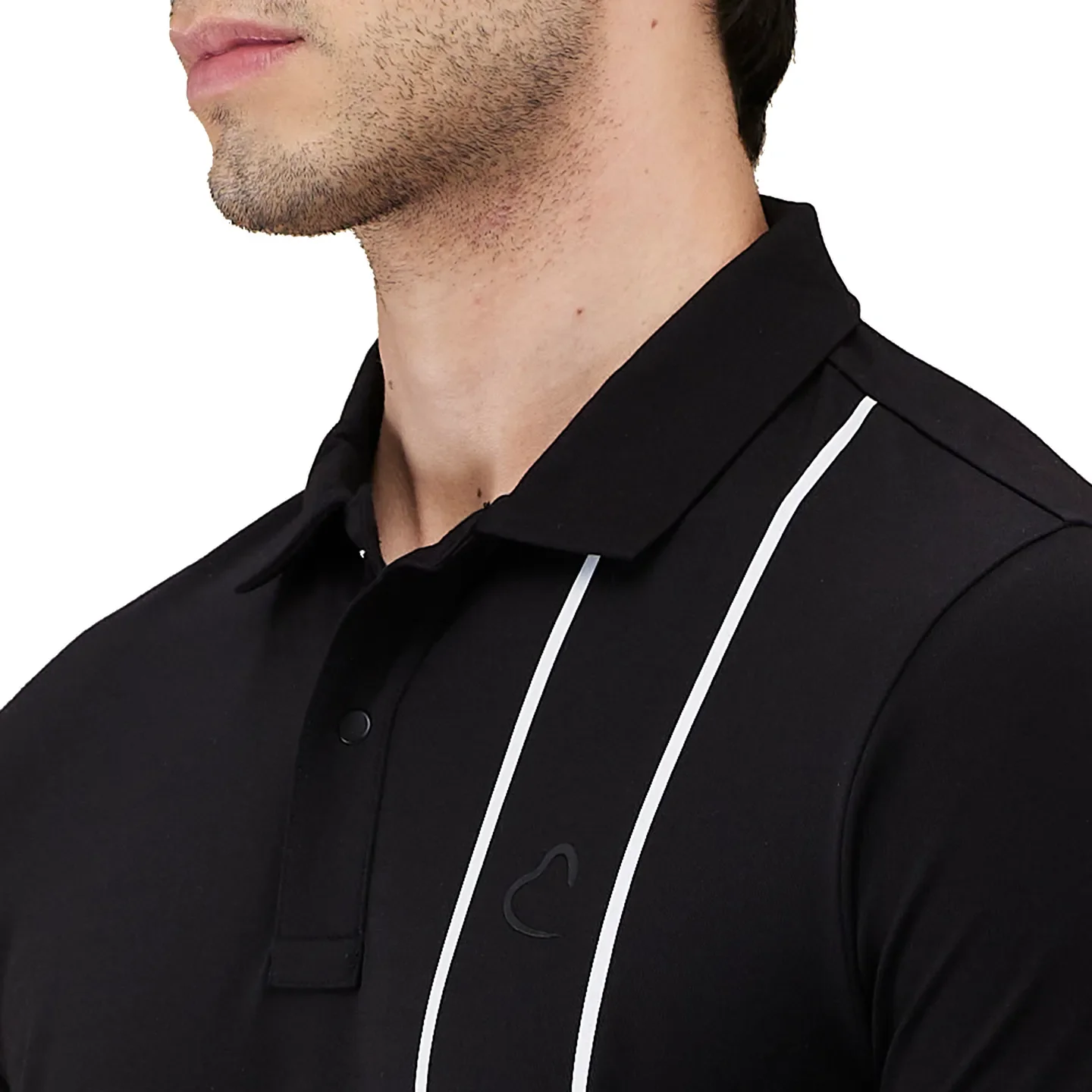 Black Regular Fit Men's Polo T-shirt by Being Human Clothing - Image 5