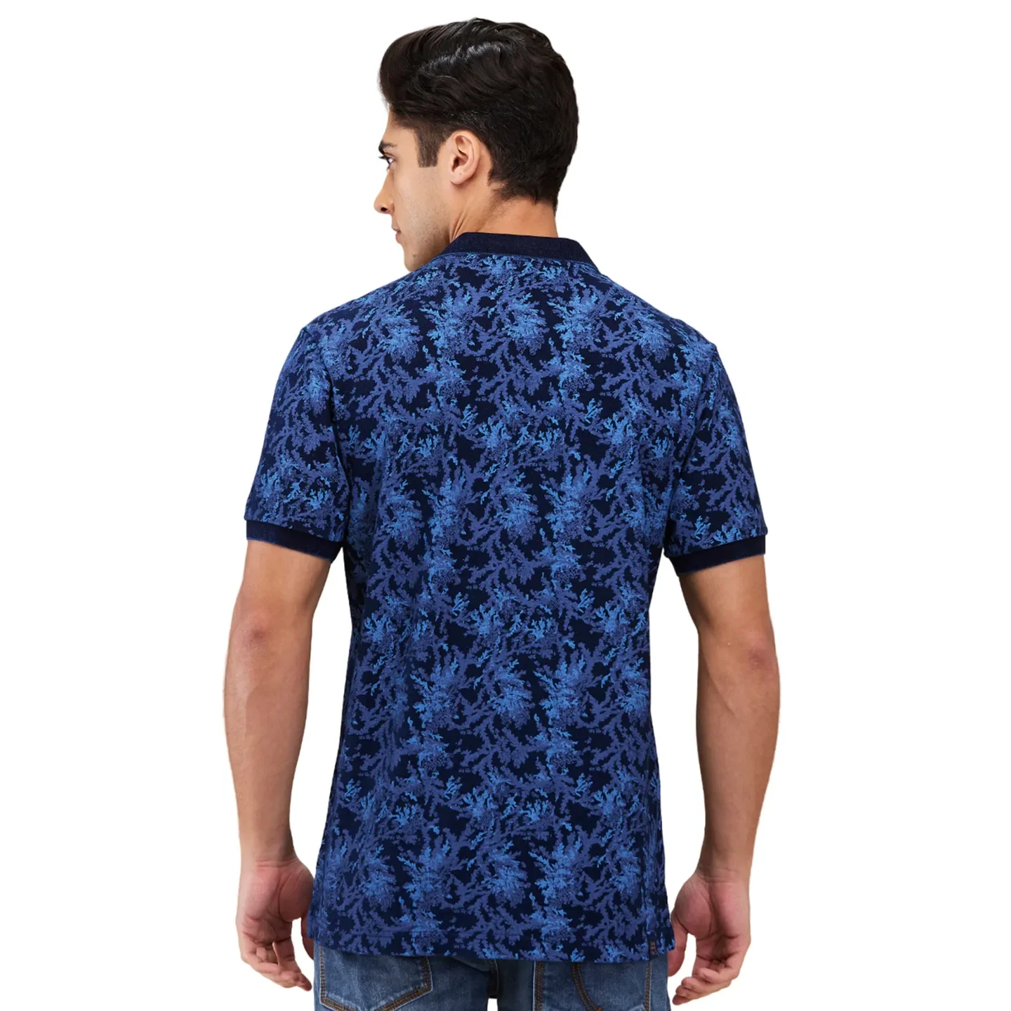 Indigo Regular Fit Men's Polo T-shirt by Being Human Clothing - Image 3