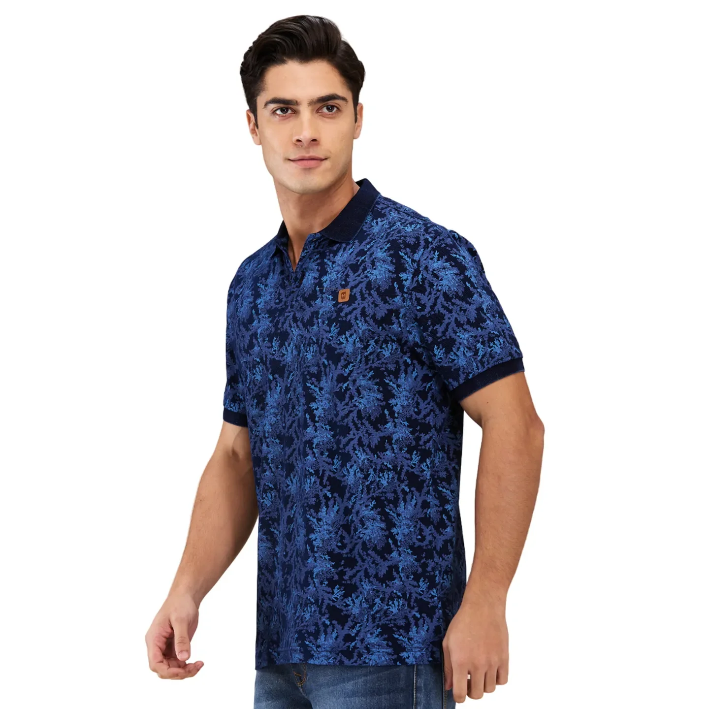Indigo Regular Fit Men's Polo T-shirt by Being Human Clothing - Image 4