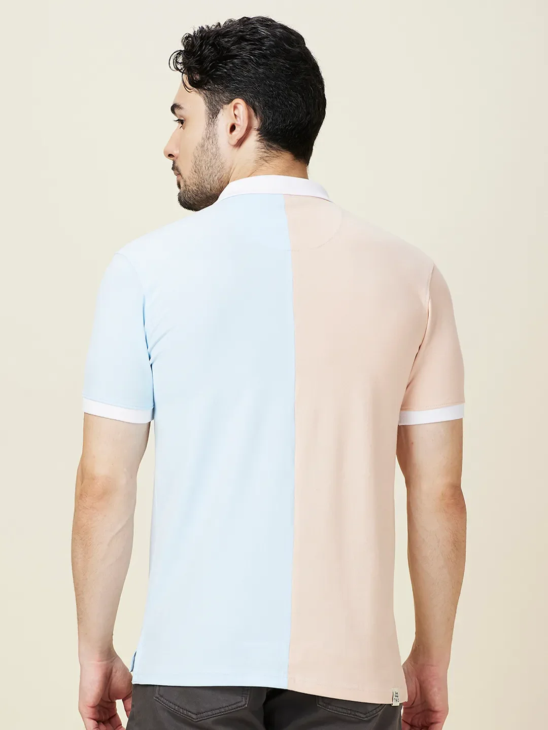 Multicolor Regular Fit Men's Polo T-shirt by Being Human Clothing - Image 3