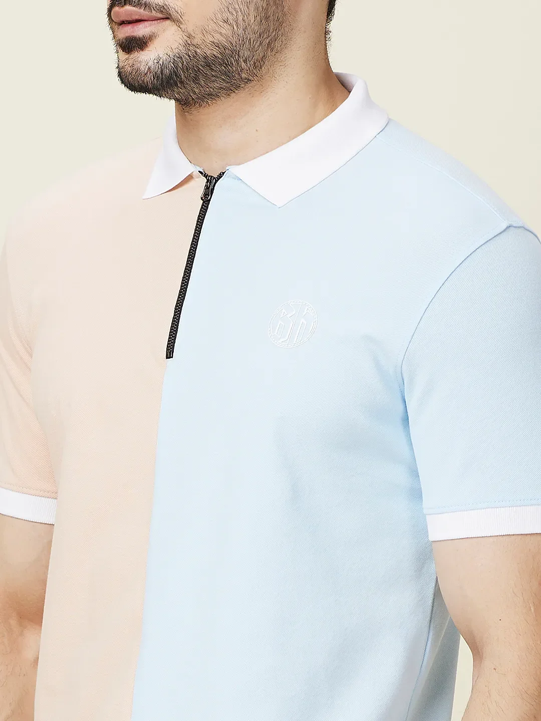 Multicolor Regular Fit Men's Polo T-shirt by Being Human Clothing - Image 5