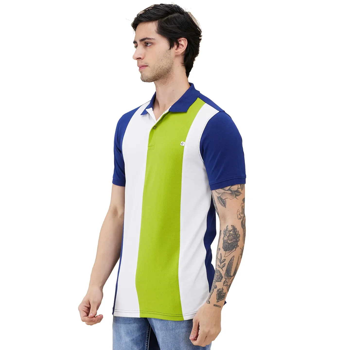 Navy Regular Fit Men's Polo T-shirt by Being Human Clothing - Image 4
