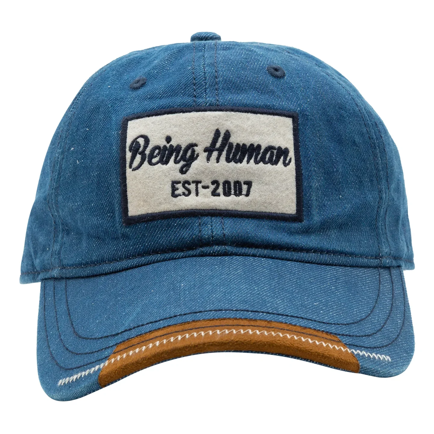 Blue Denim Cotton Unisex Cap by Being Human Clothing