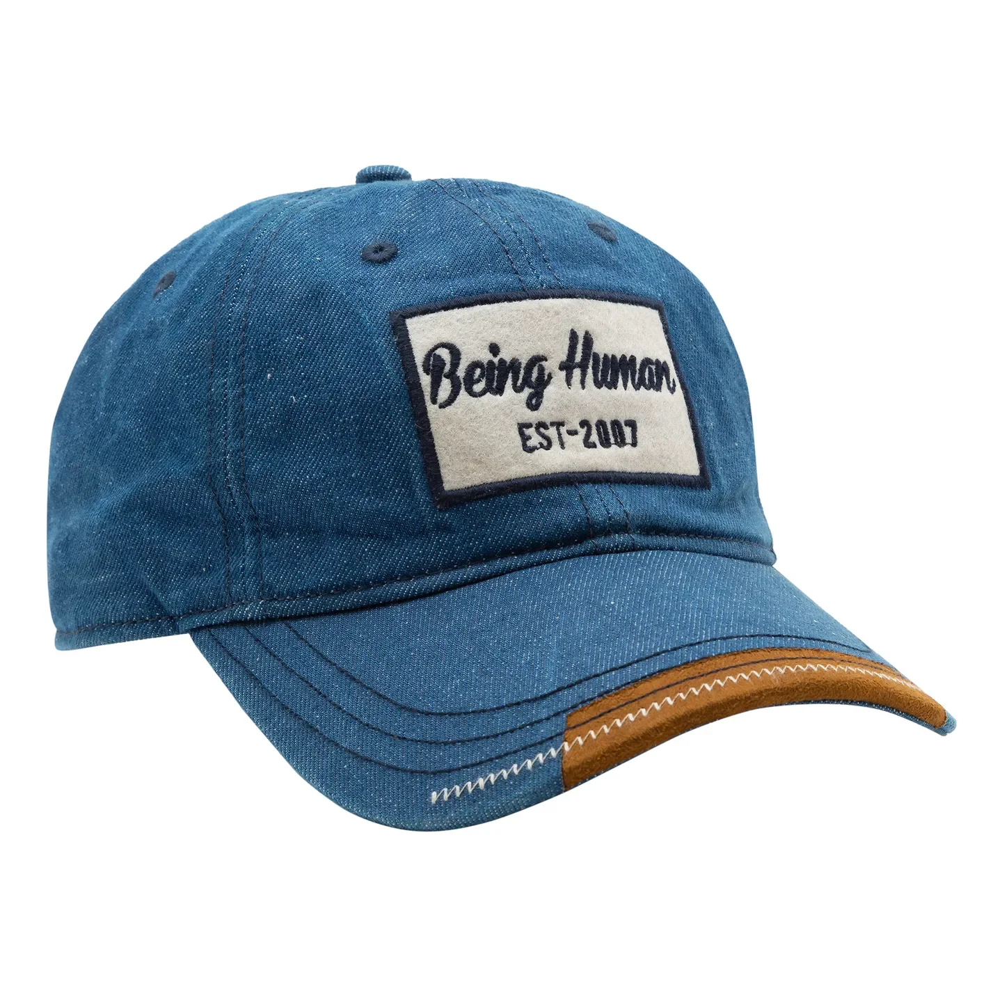 Blue Denim Cotton Unisex Cap by Being Human Clothing - Image 2