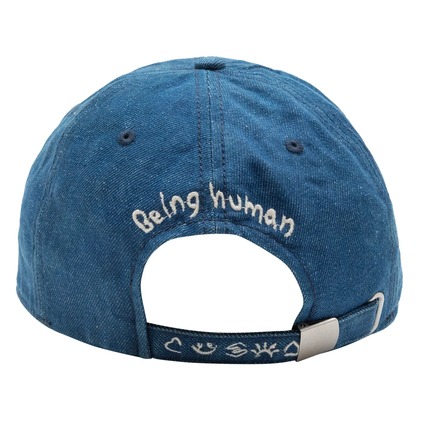 Blue Denim Cotton Unisex Cap by Being Human Clothing - Image 4