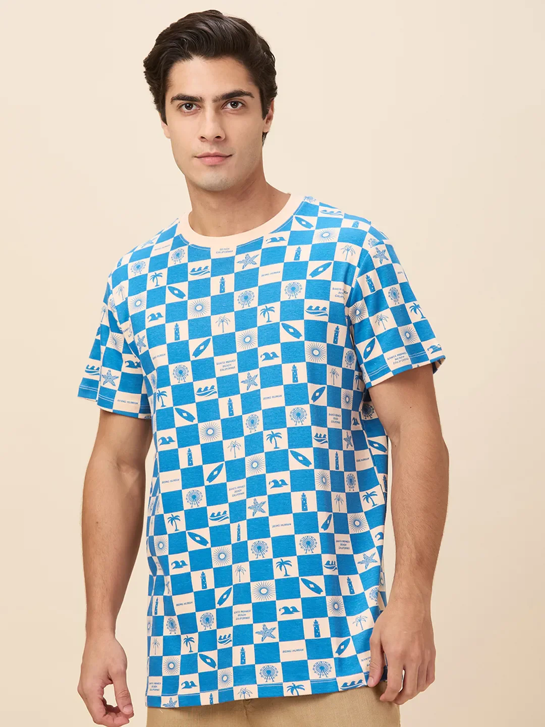 Spanish Villa Easy Fit Round Neck Men's T-Shirt by Being Human Clothing