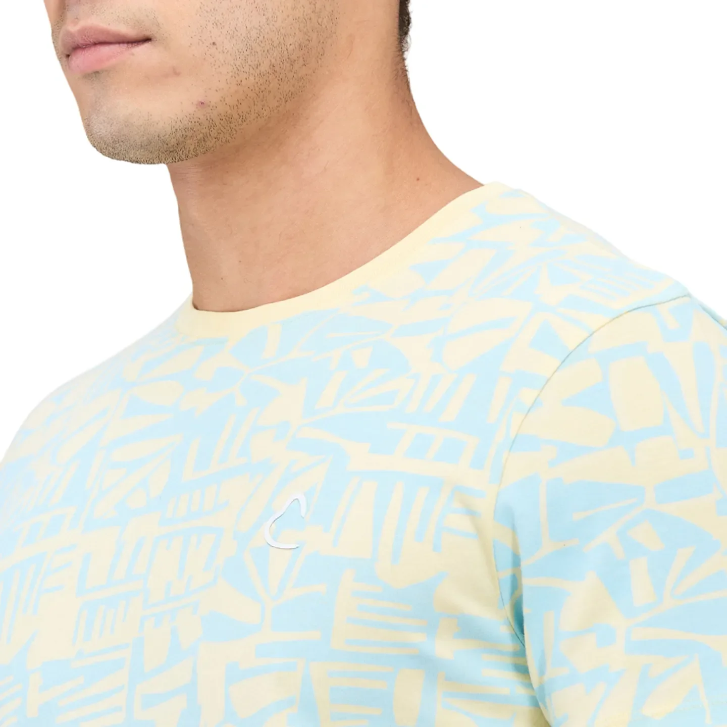 Yellow Slim Fit Round Neck Men's T-Shirt by Being Human Clothing - Image 5