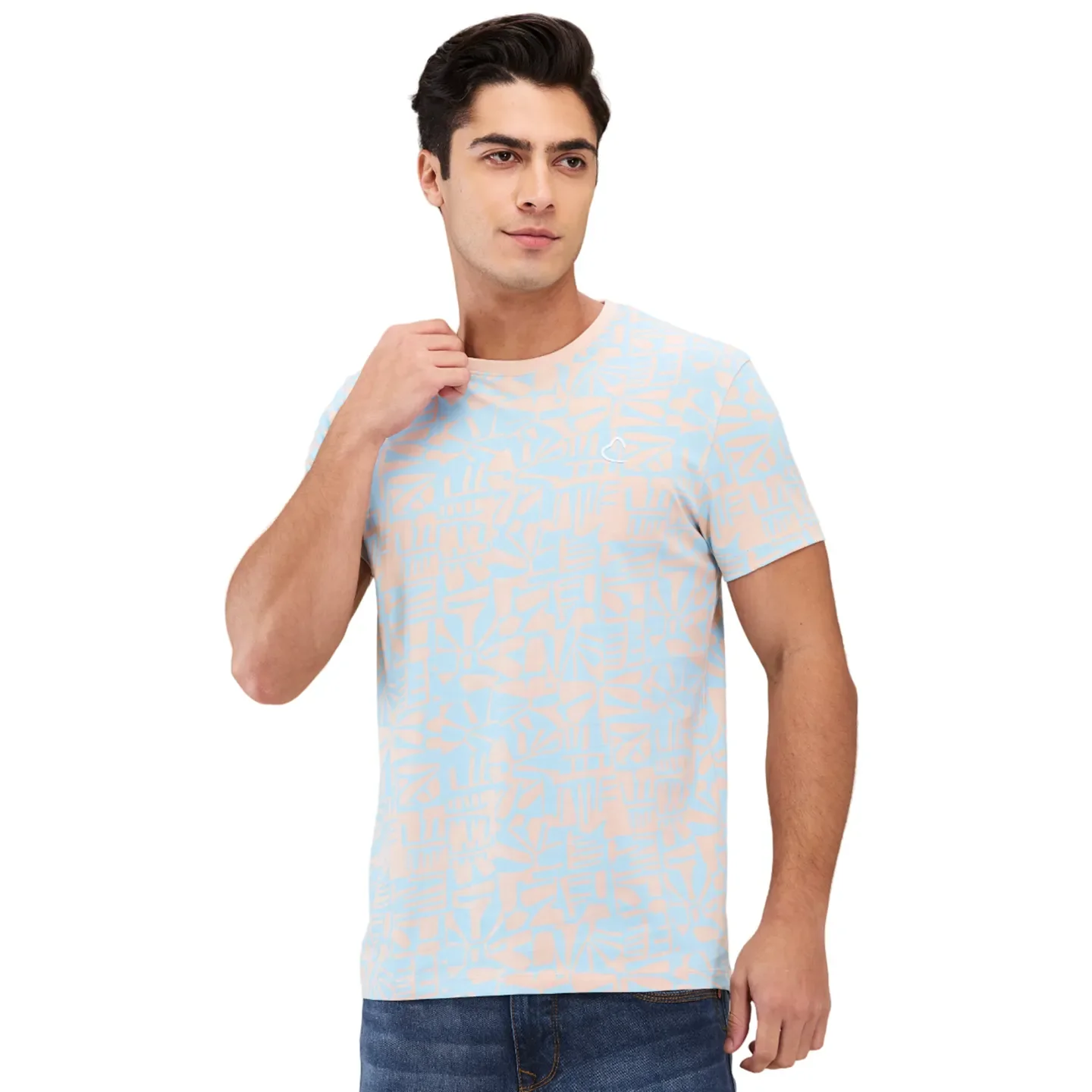 Spanish Villa Slim Fit Round Neck Men's T-Shirt by Being Human Clothing