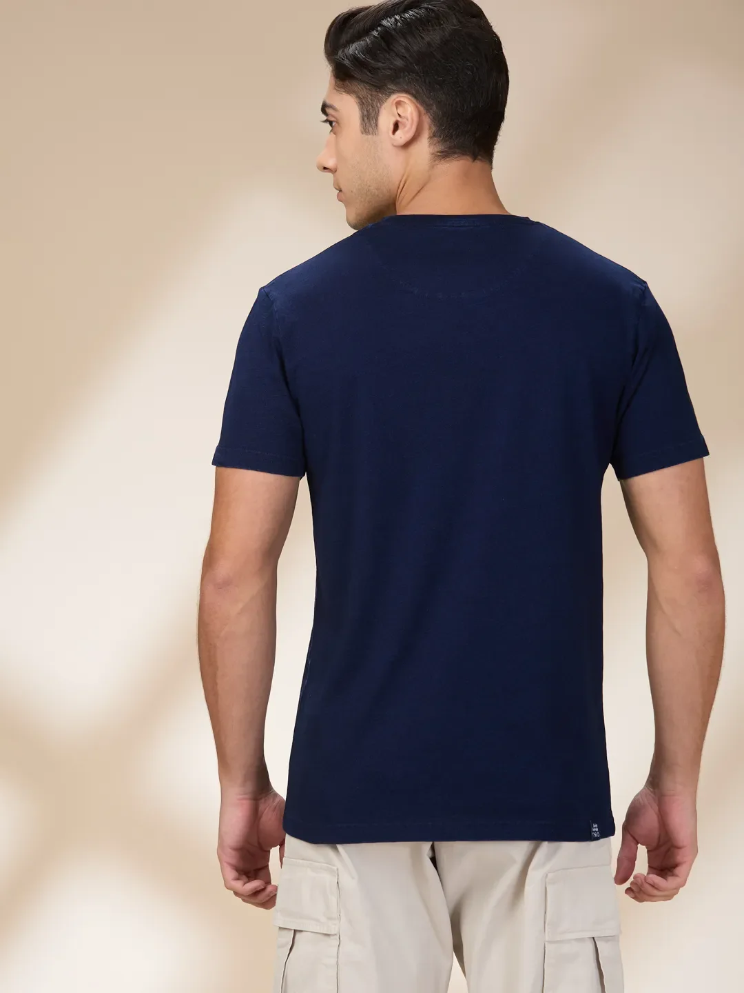 Indigo Slim Fit Round Neck Men's T-Shirt by Being Human Clothing - Image 3