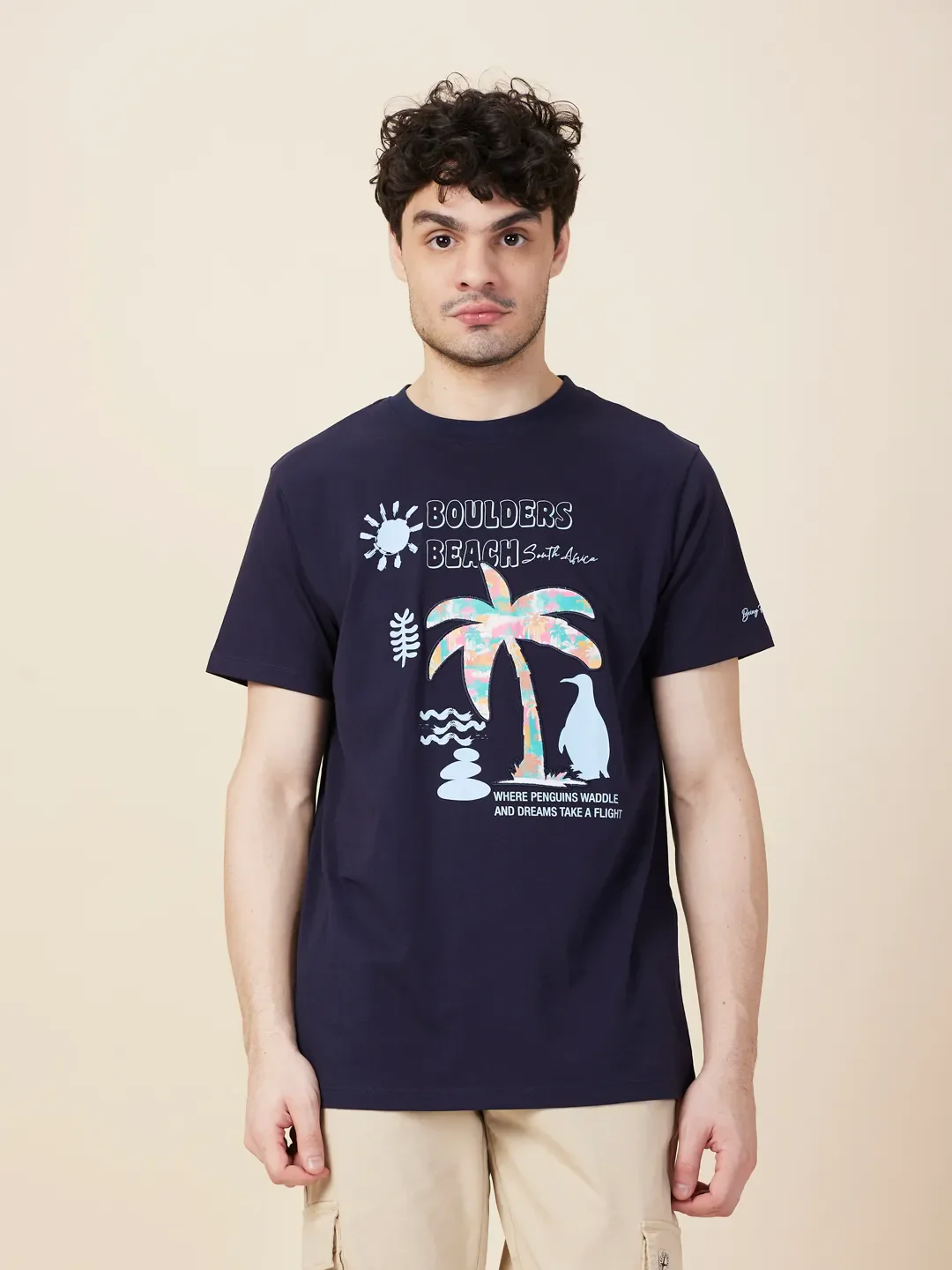 Midnight Blue Easy Fit Round Neck Men's T-Shirt by Being Human Clothing