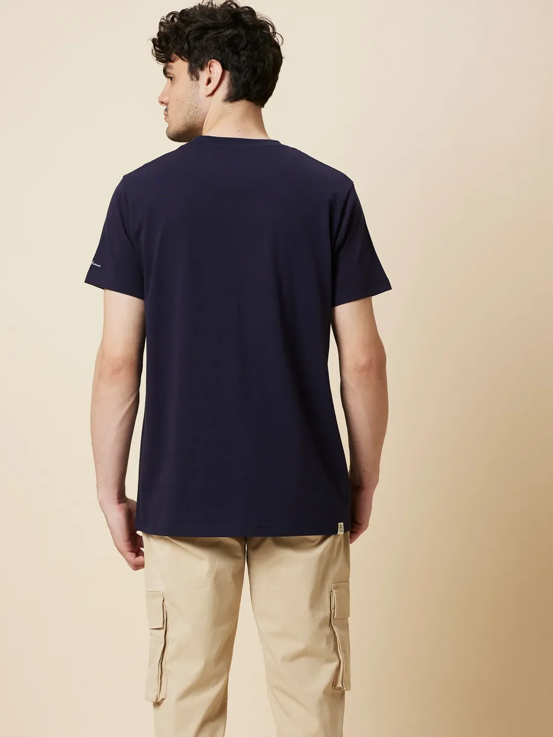 Midnight Blue Easy Fit Round Neck Men's T-Shirt by Being Human Clothing - Image 3