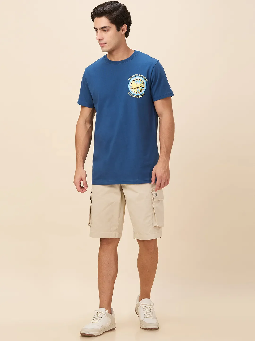 Midnight Blue Easy Fit Round Neck Men's T-Shirt by Being Human Clothing - Image 2