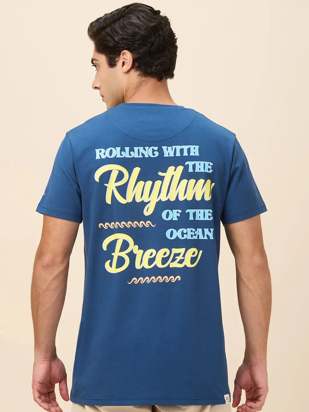 Midnight Blue Easy Fit Round Neck Men's T-Shirt by Being Human Clothing - Image 3